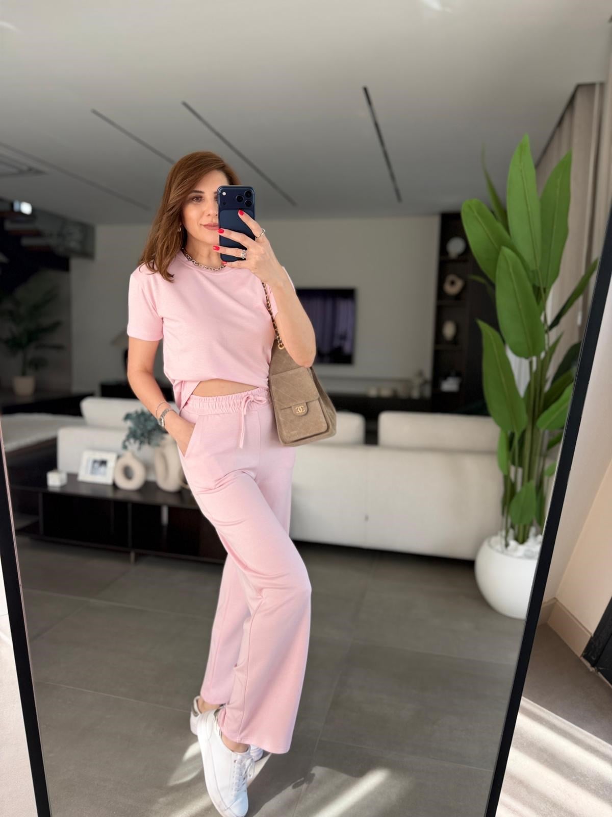 Pembe Rona Bisiklet Yaka Oys Takım