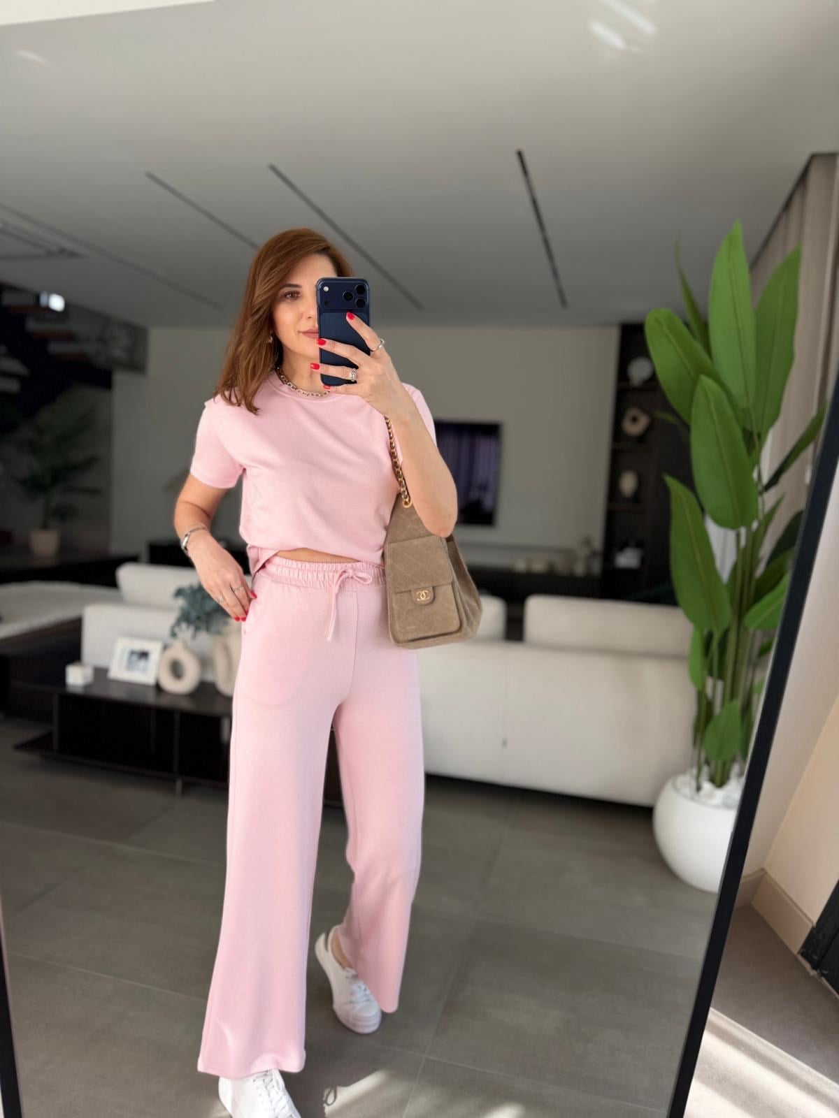 Pembe Rona Bisiklet Yaka Oys Takım
