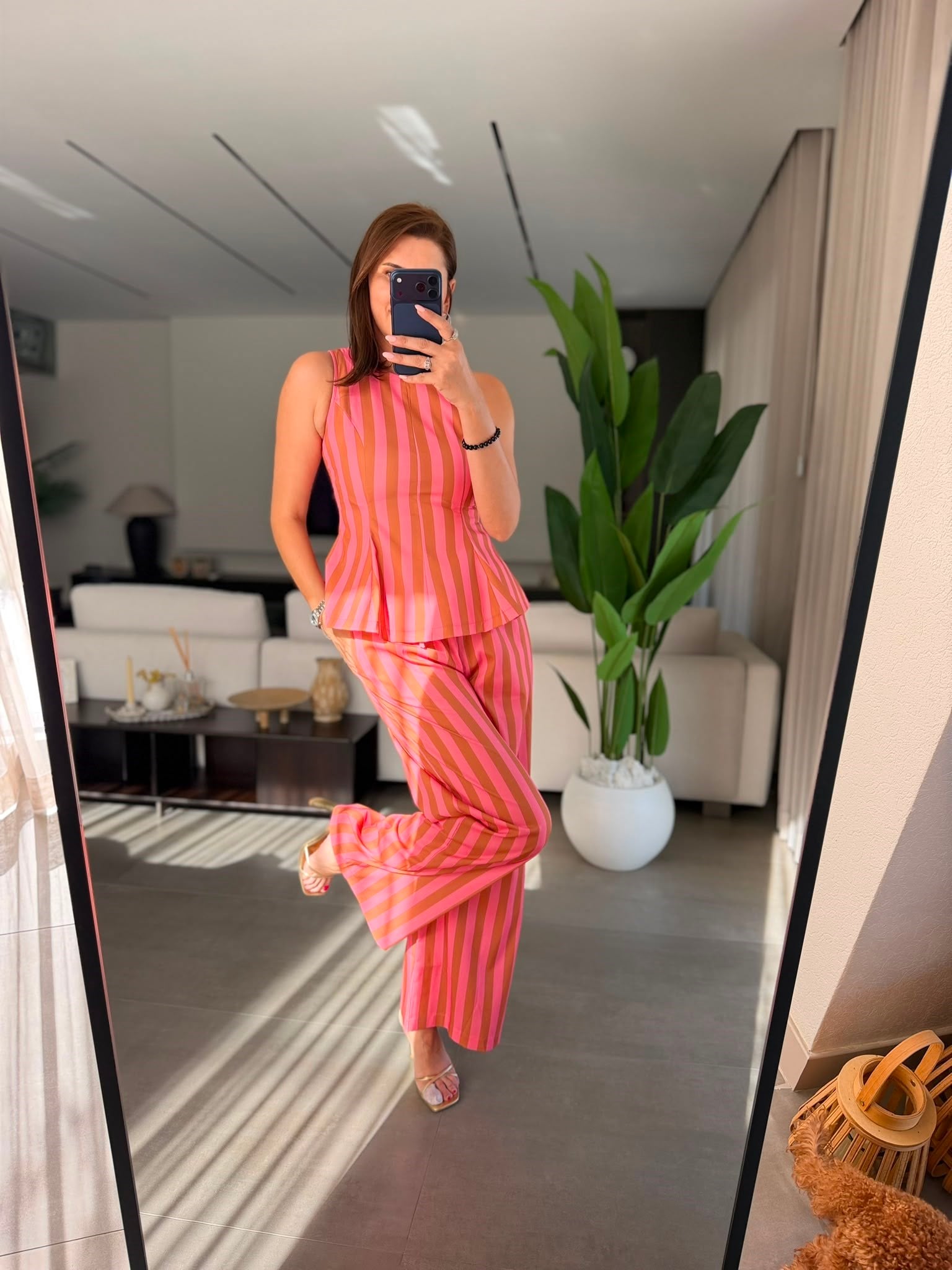 Pembe Sorbe Çizgili Takım