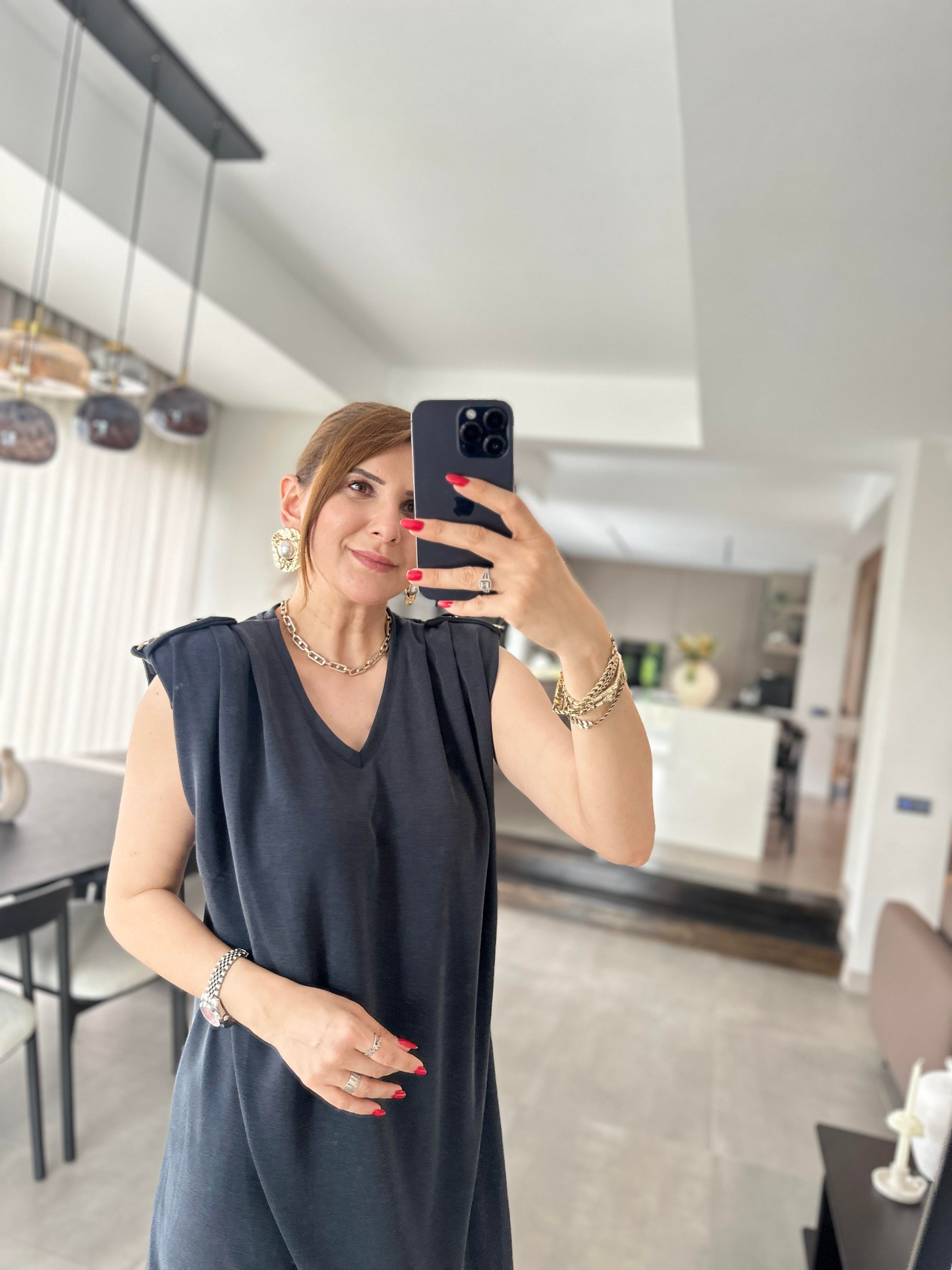Pike Omuz Apoletli Elbise