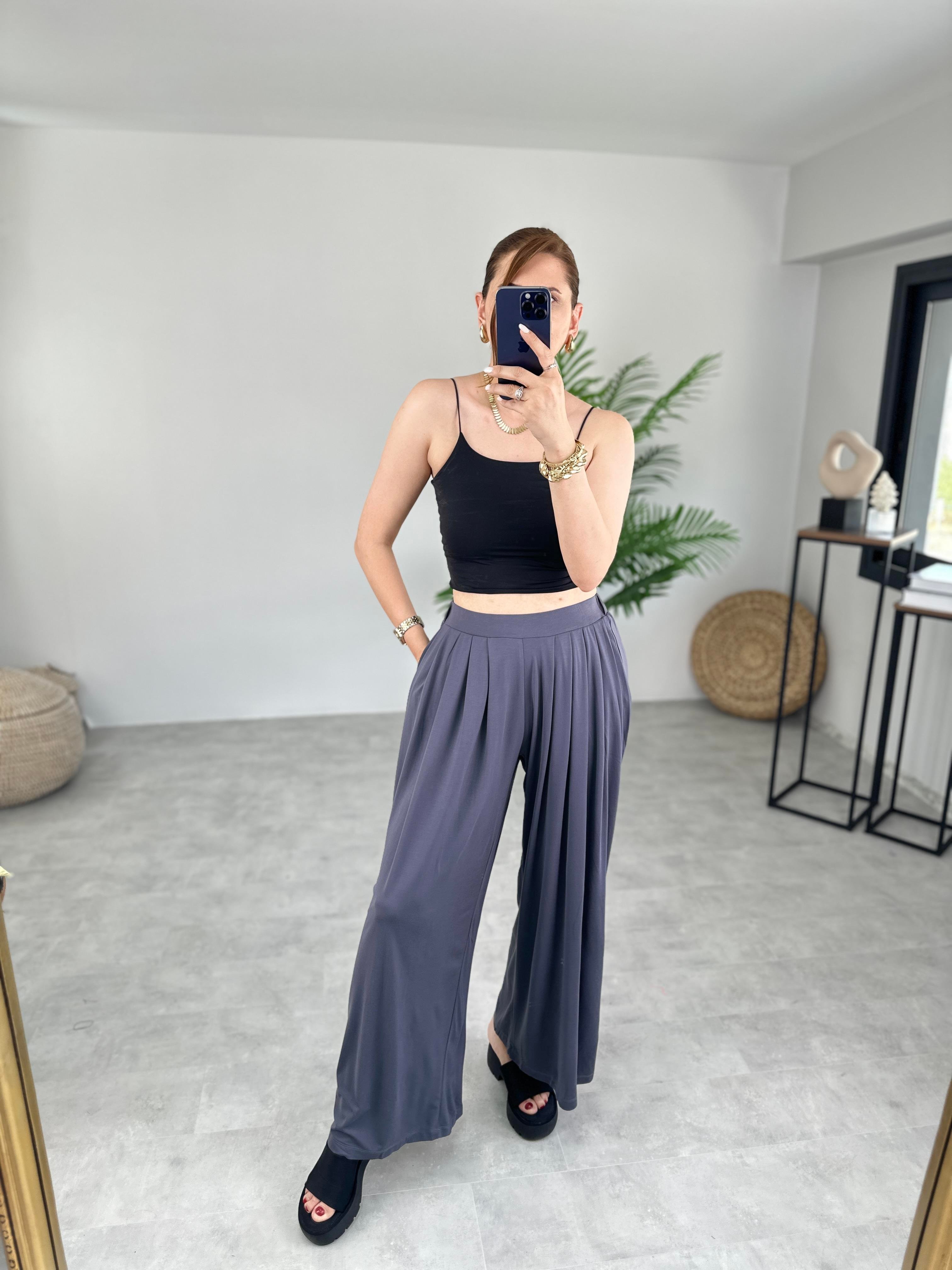 PİLELİ BOL PAÇA PANTOLON