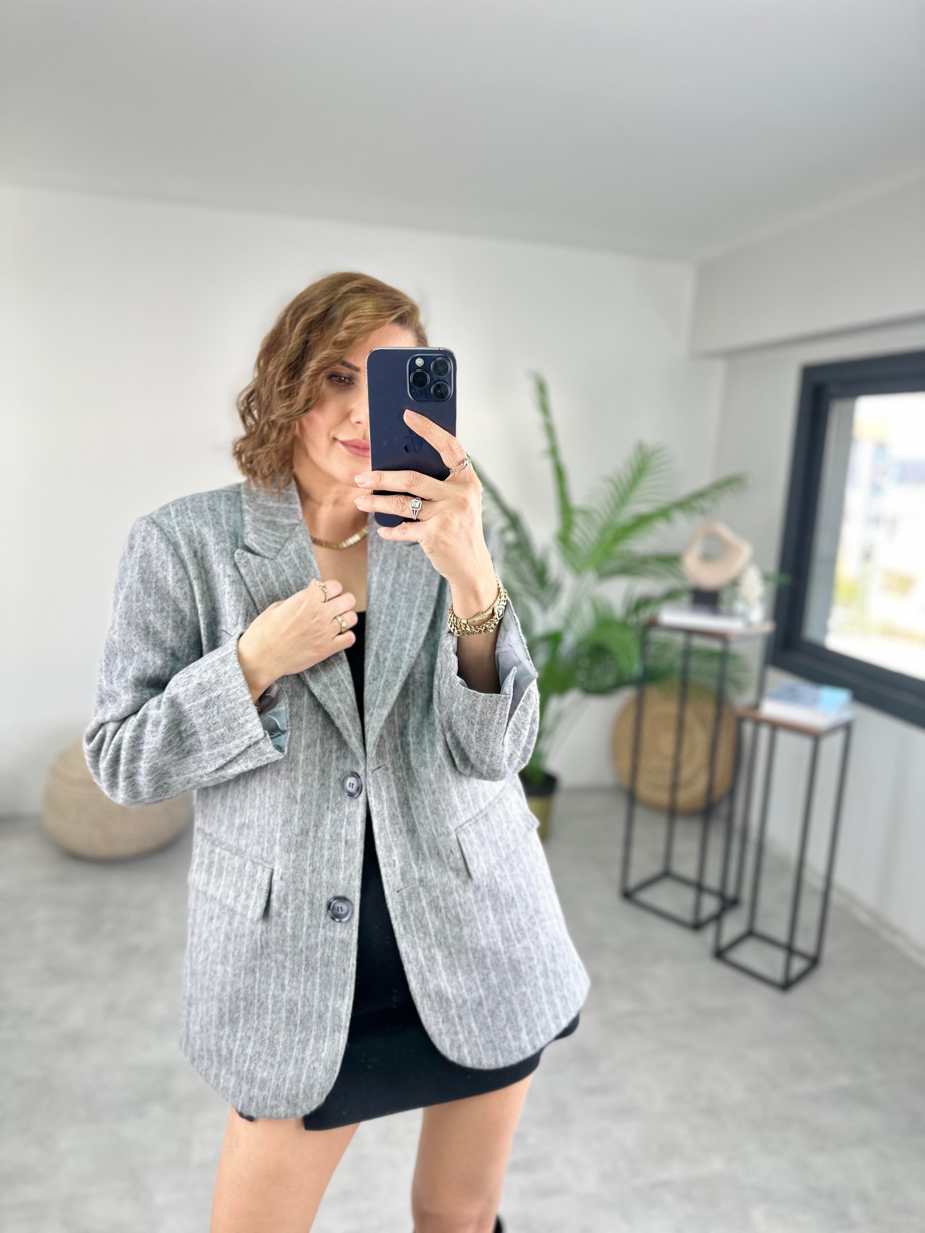 PİNTEREST ÇİZGİLİ BLAZER CEKET