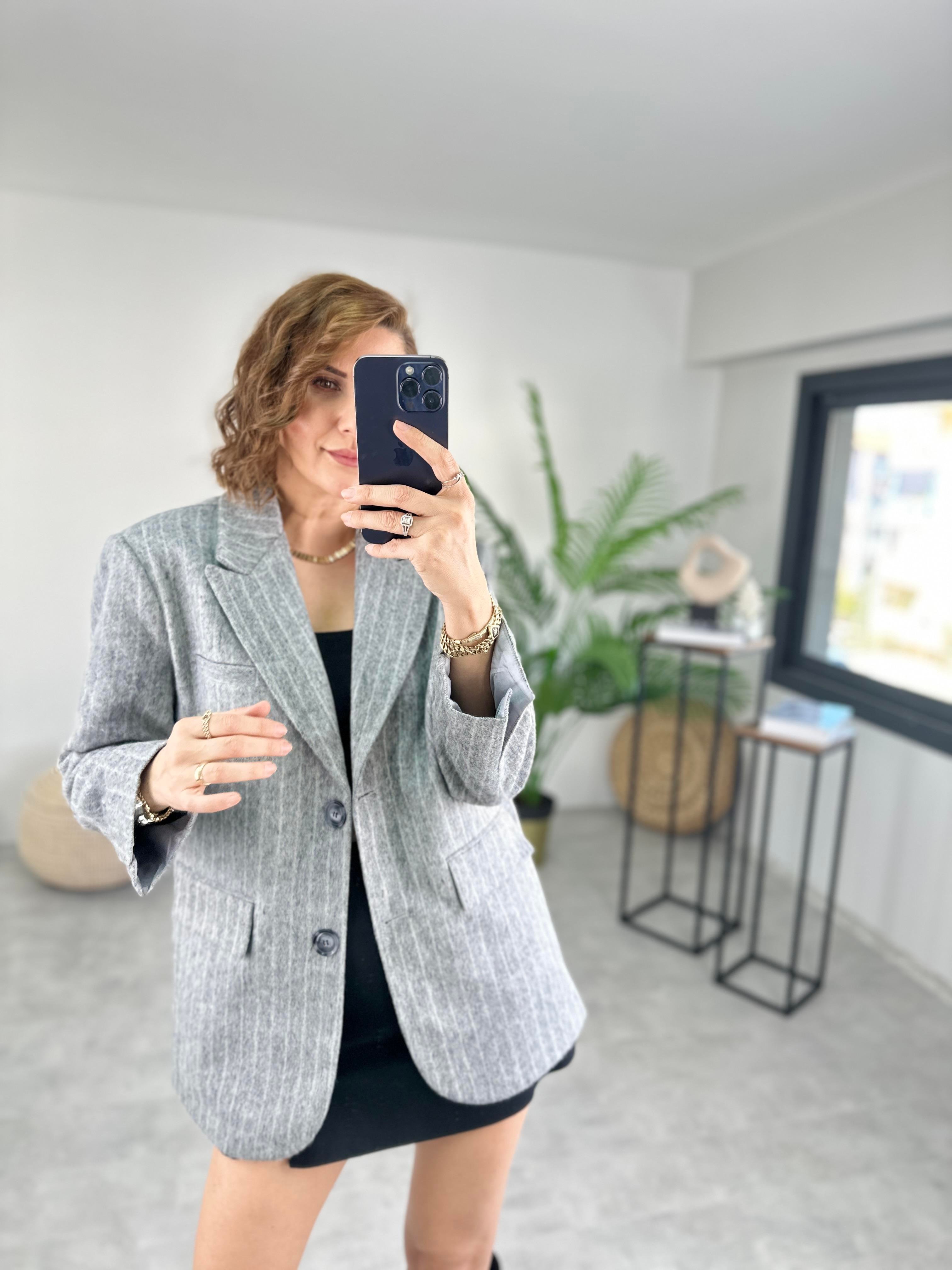 PİNTEREST ÇİZGİLİ BLAZER CEKET