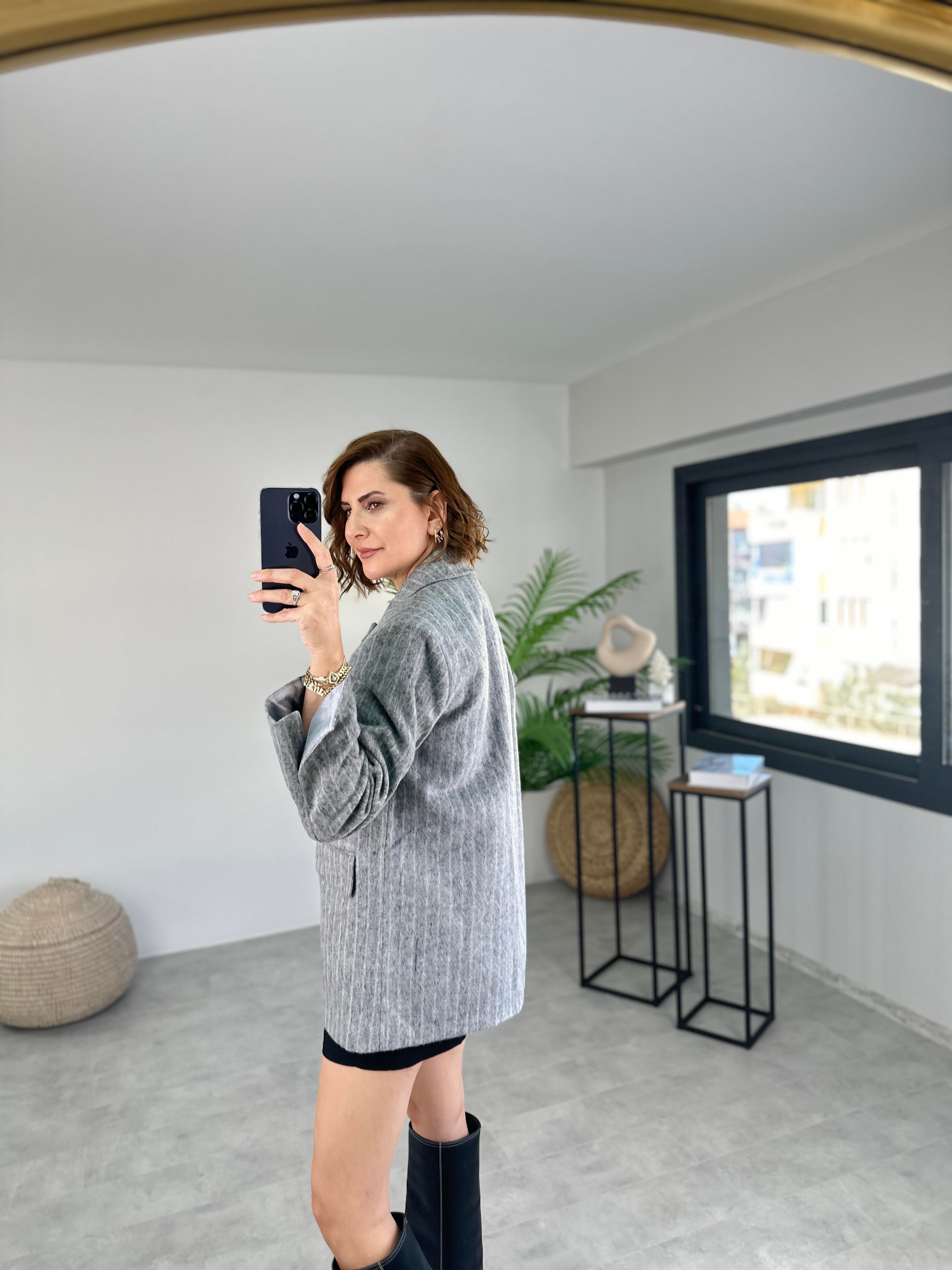 PİNTEREST ÇİZGİLİ BLAZER CEKET