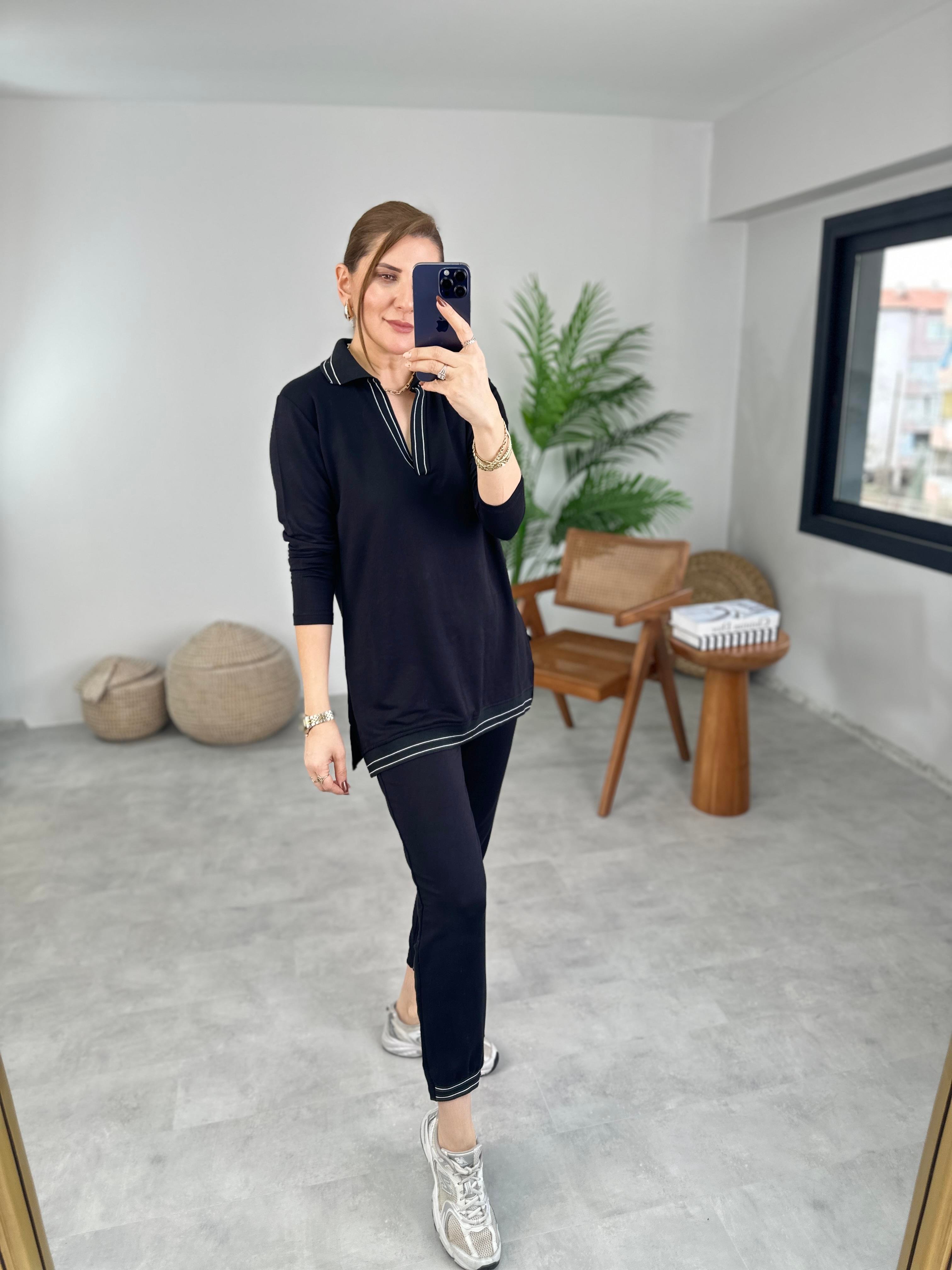 Polo Yaka Ribana Detaylı Takım