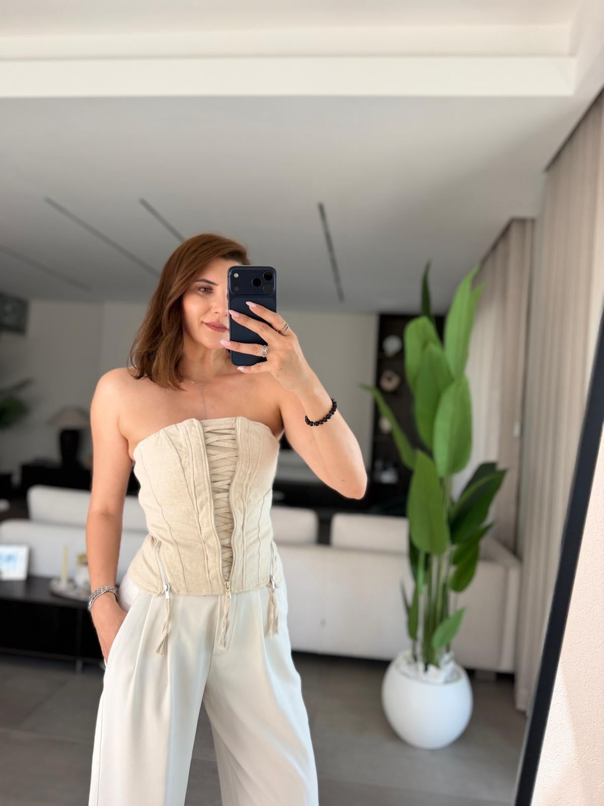 Premium Fermuarlı Büstiyer