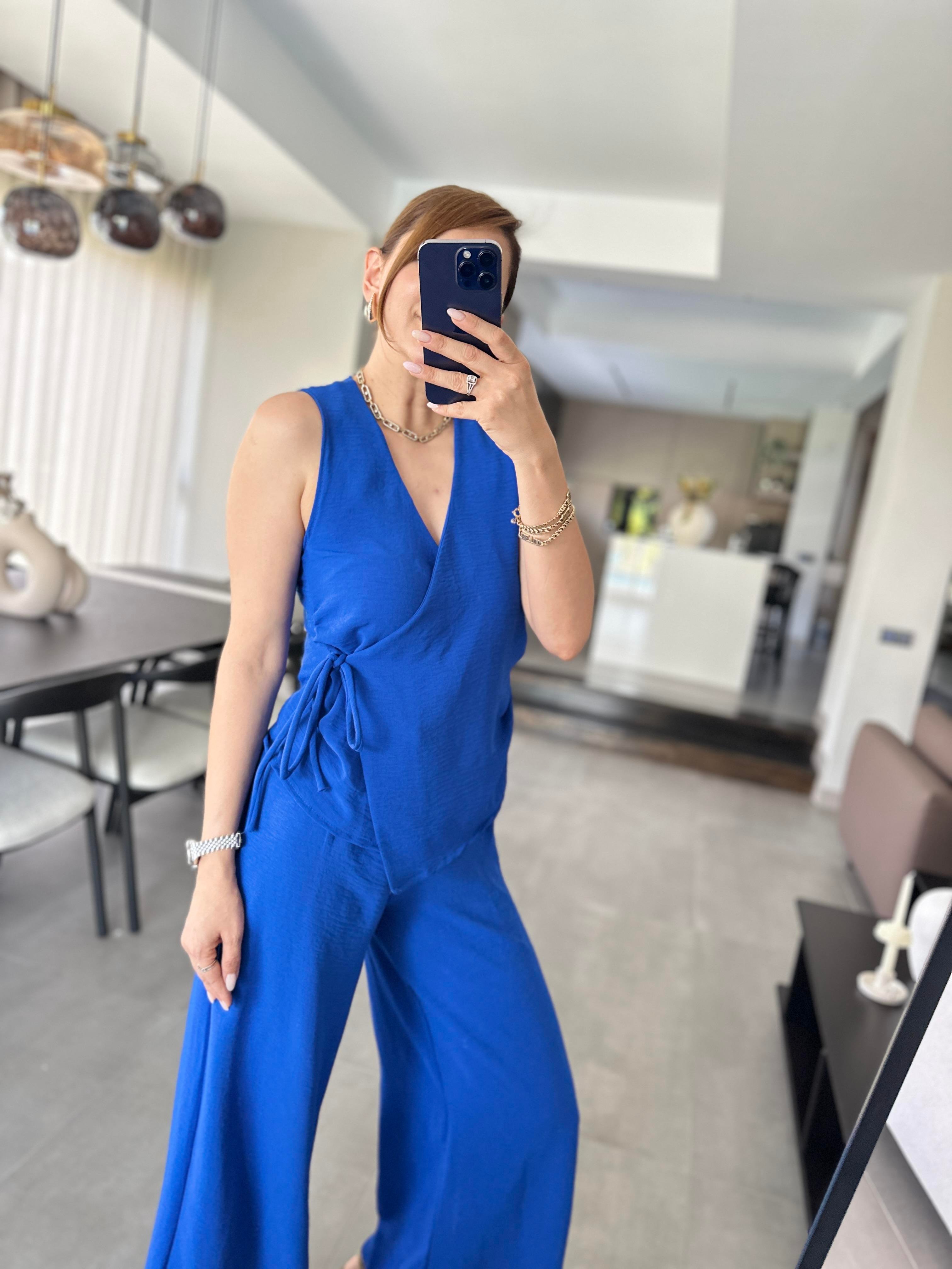 Saksmavi Ayrobin Bağlamalı Takım
