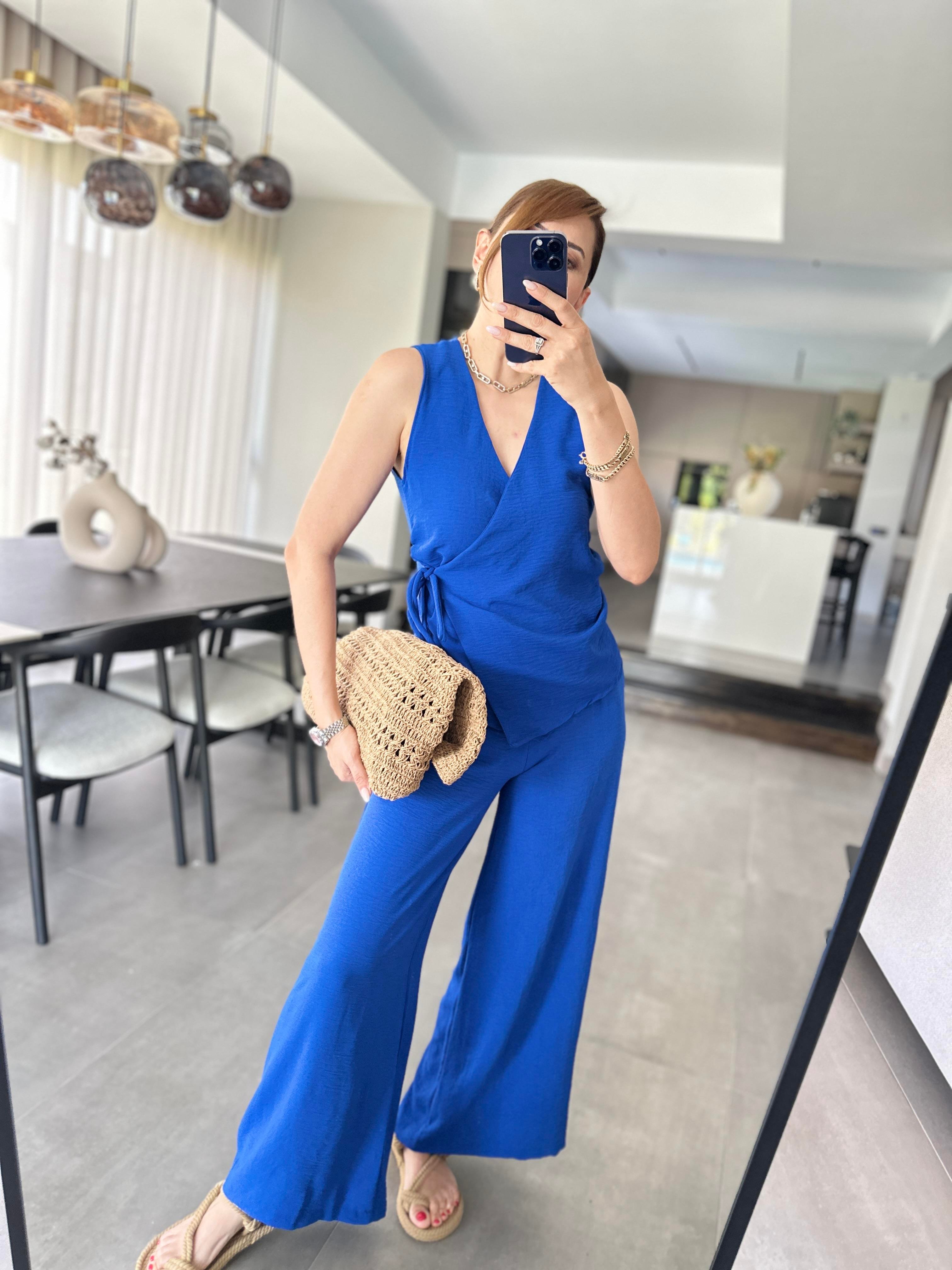 Saksmavi Ayrobin Bağlamalı Takım