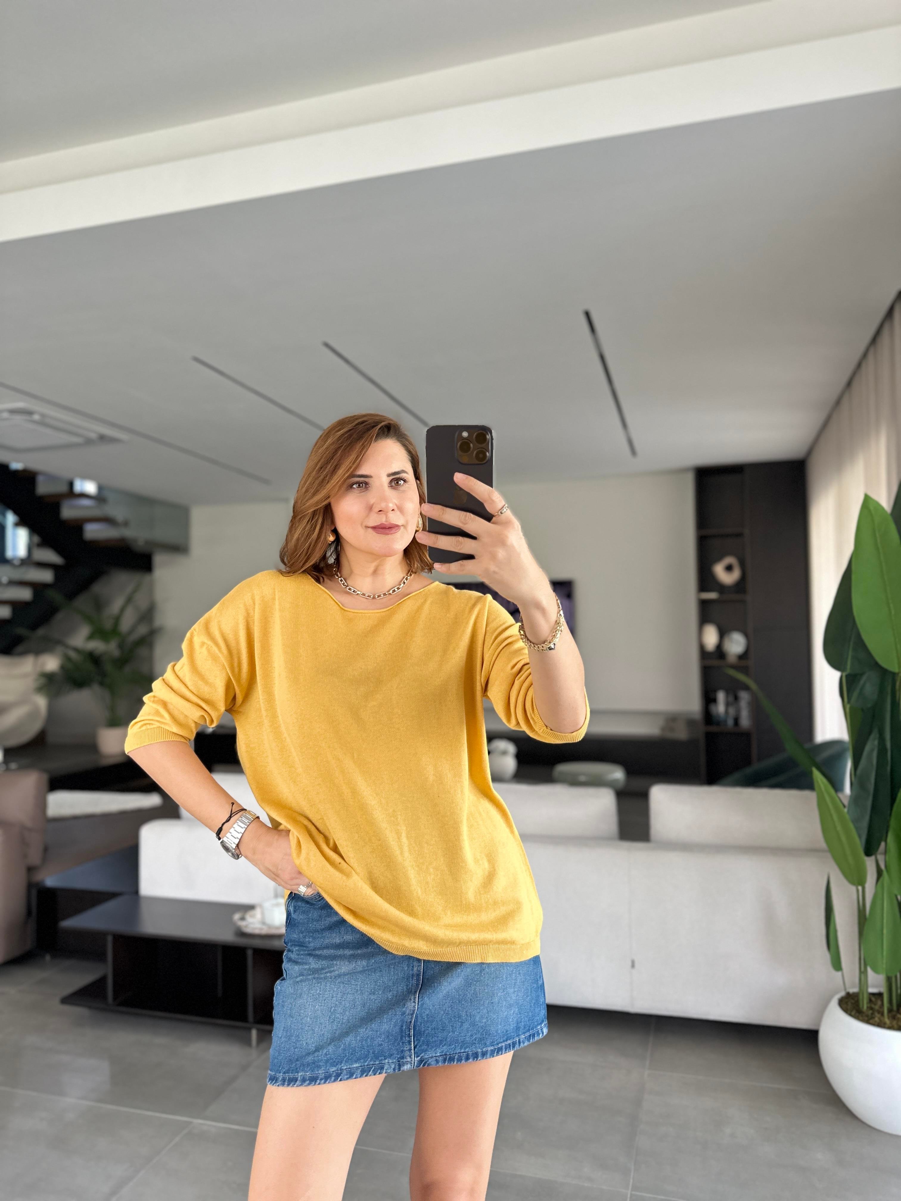 Sarı Lena Salaş Bluz