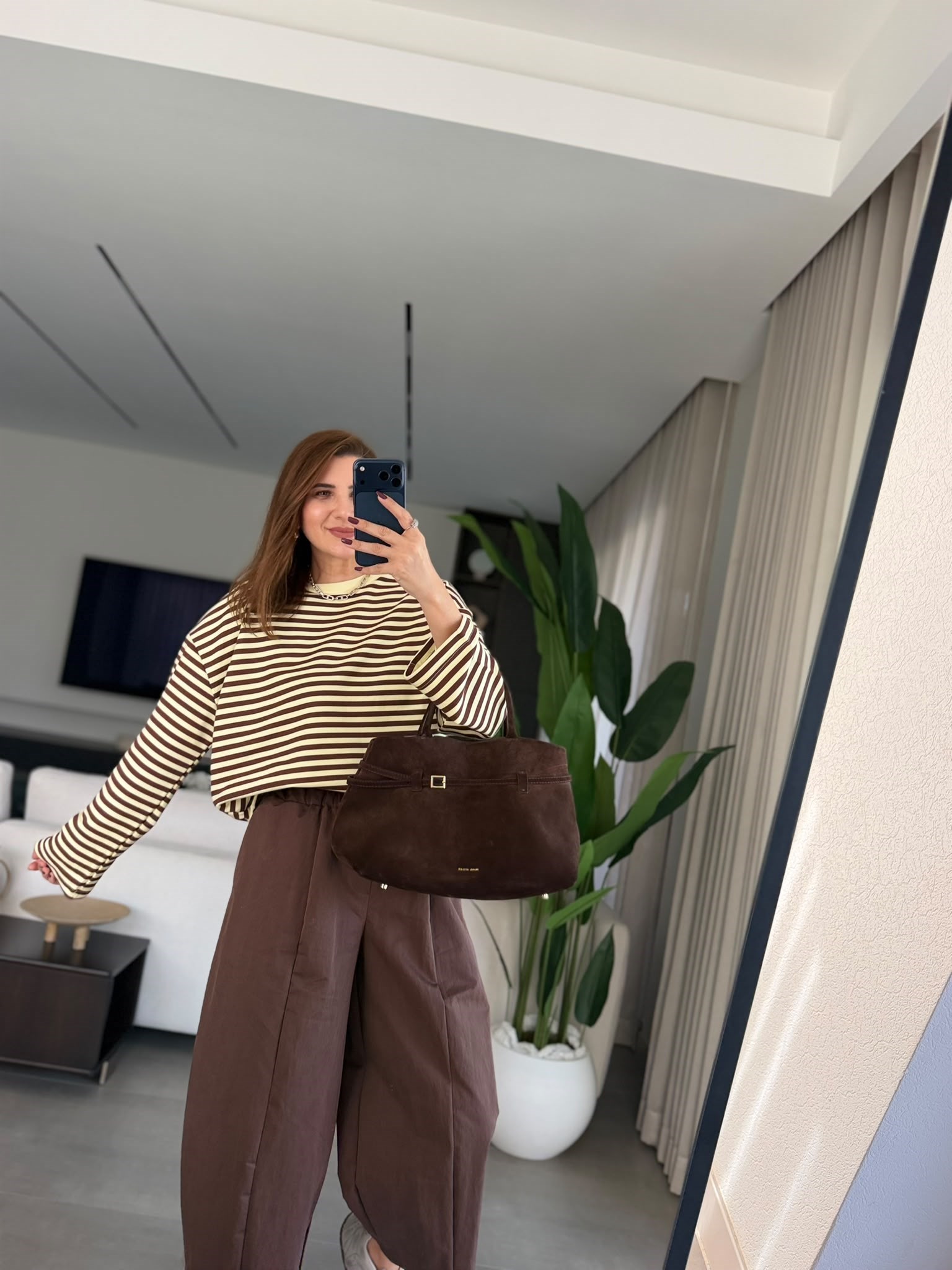 Sarı Liza Çizgili Sweatshırt