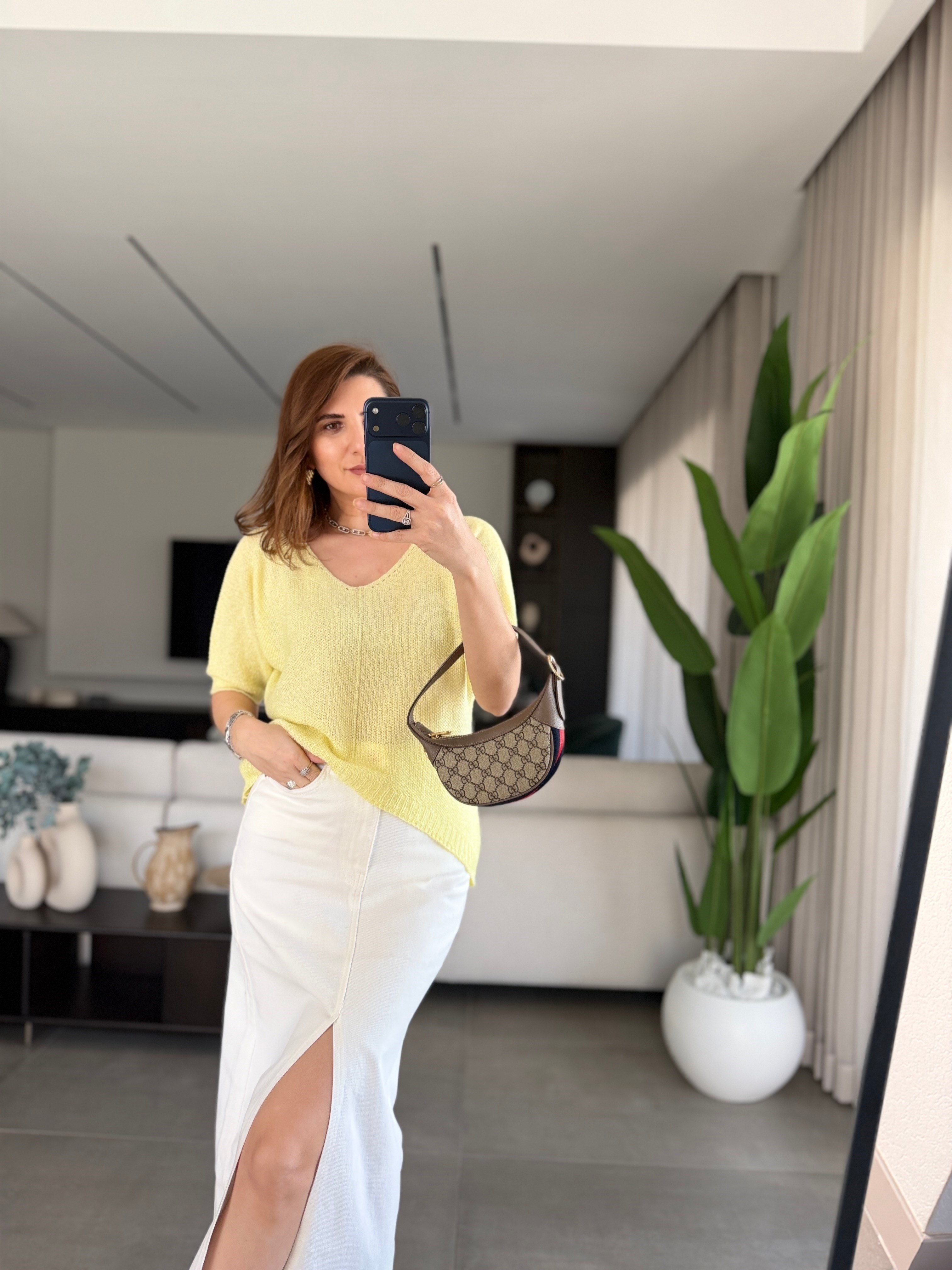 Sarı Milano Soft Basic Triko