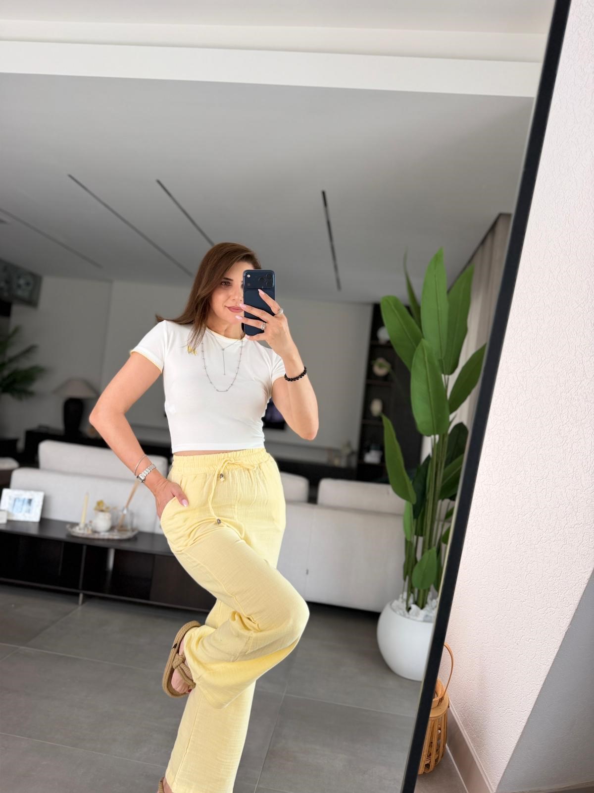 Sarı Zr Müslin Pantolon