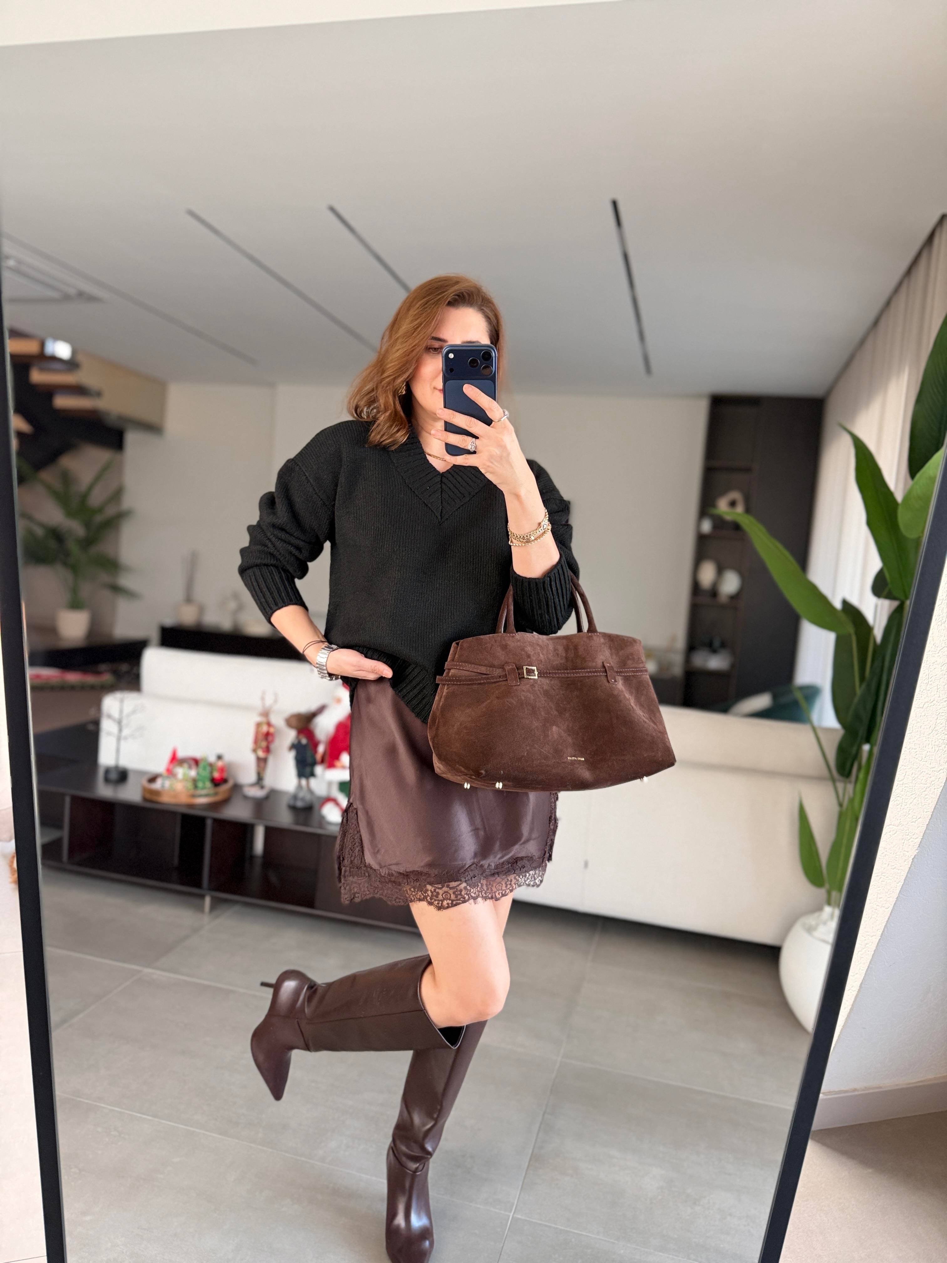 Saten Atlet Detaylı Triko Kazak