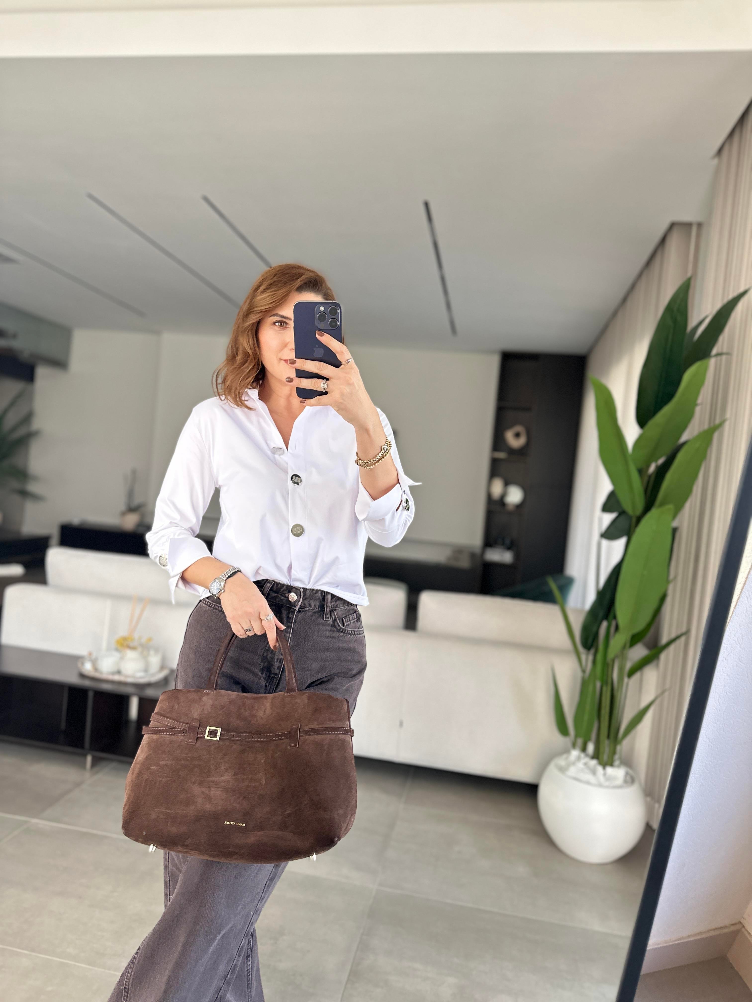 Silver Düğme Detaylı Manşet Detaylı Gömlek