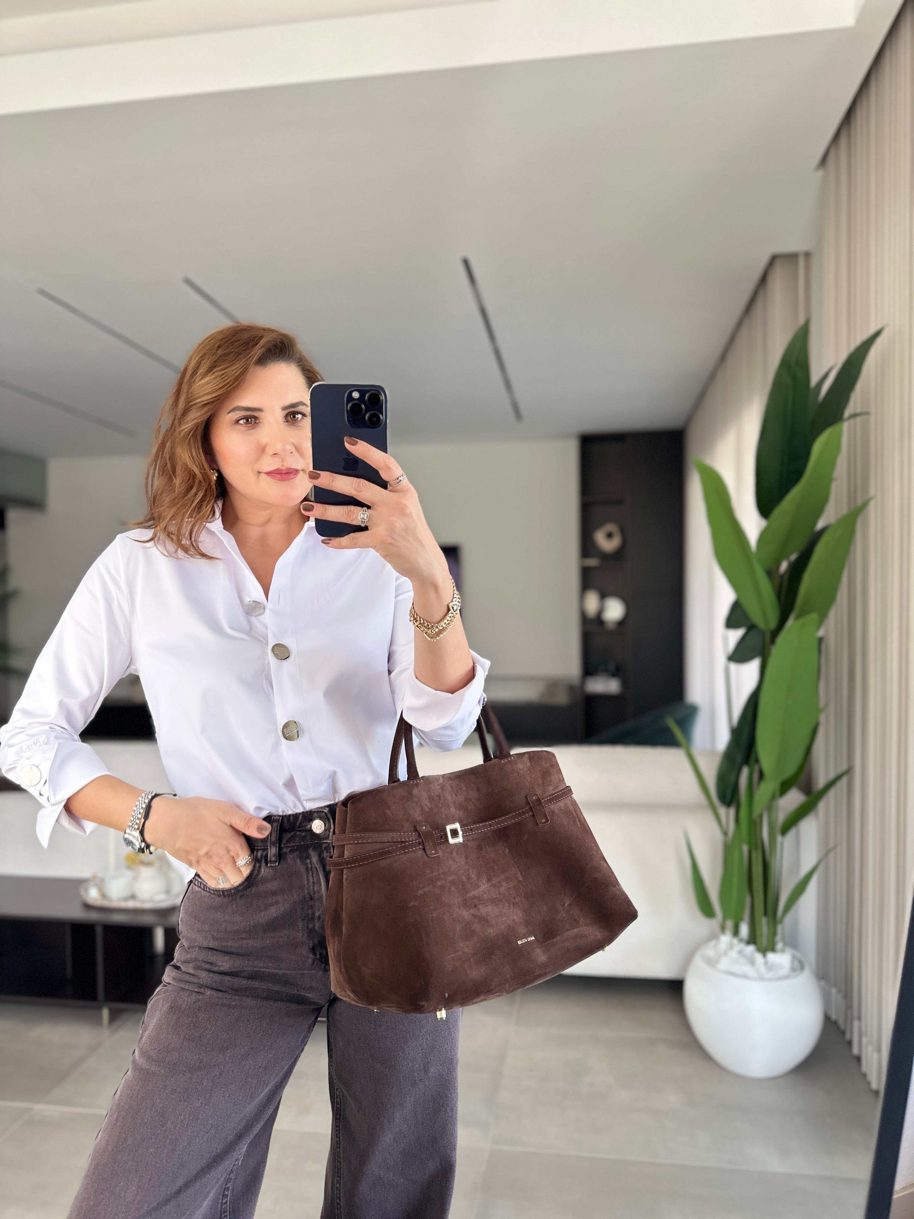 Silver Düğme Detaylı Manşet Detaylı Gömlek