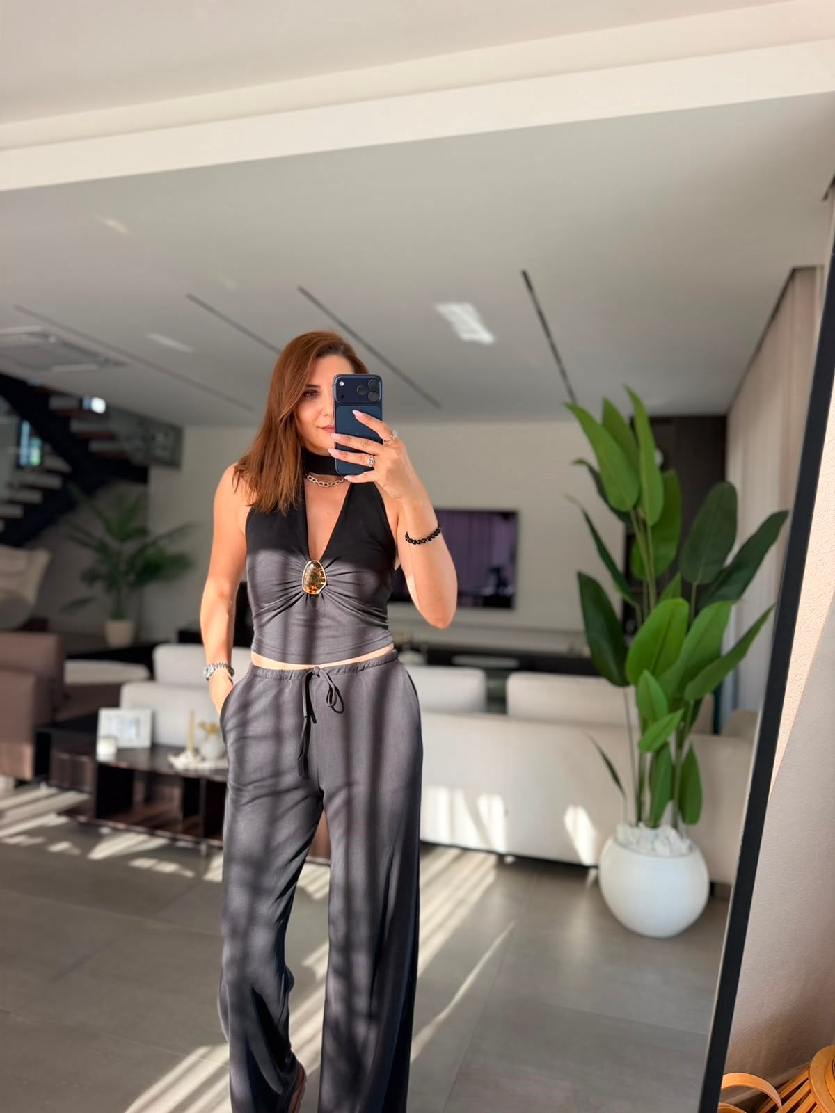 Siyah Amber Tokalı Takım