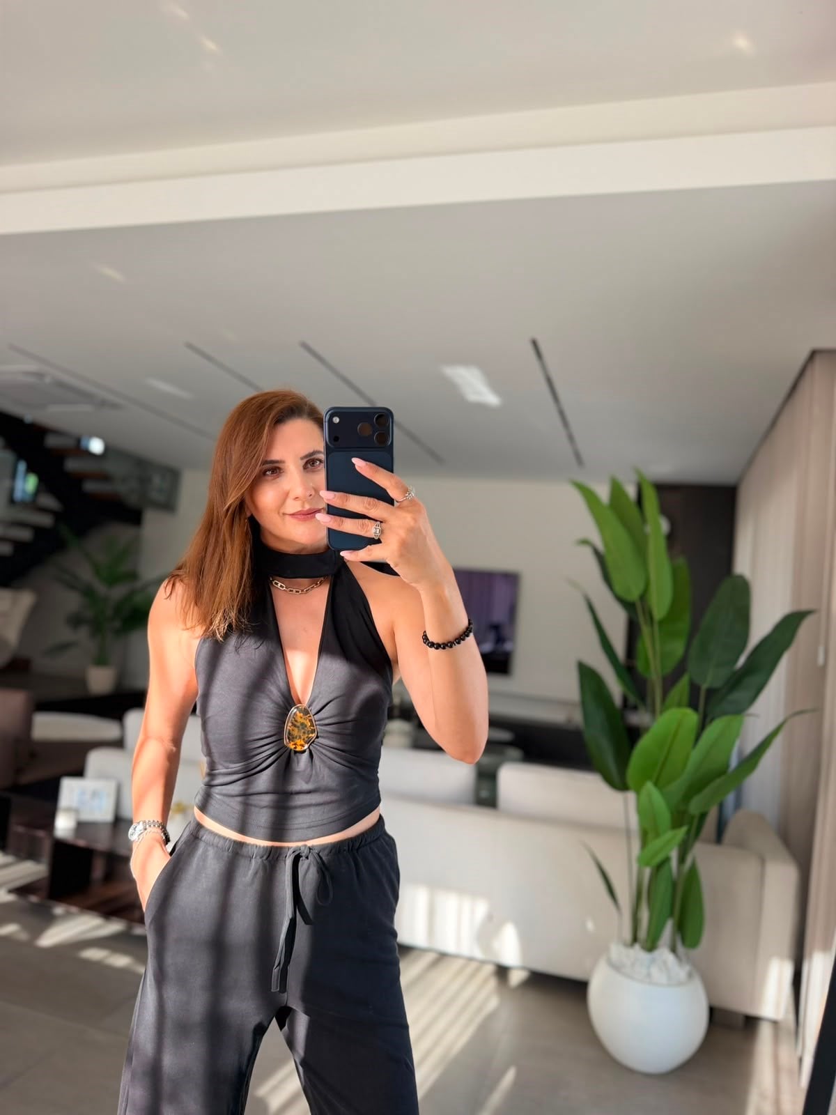 Siyah Amber Tokalı Takım