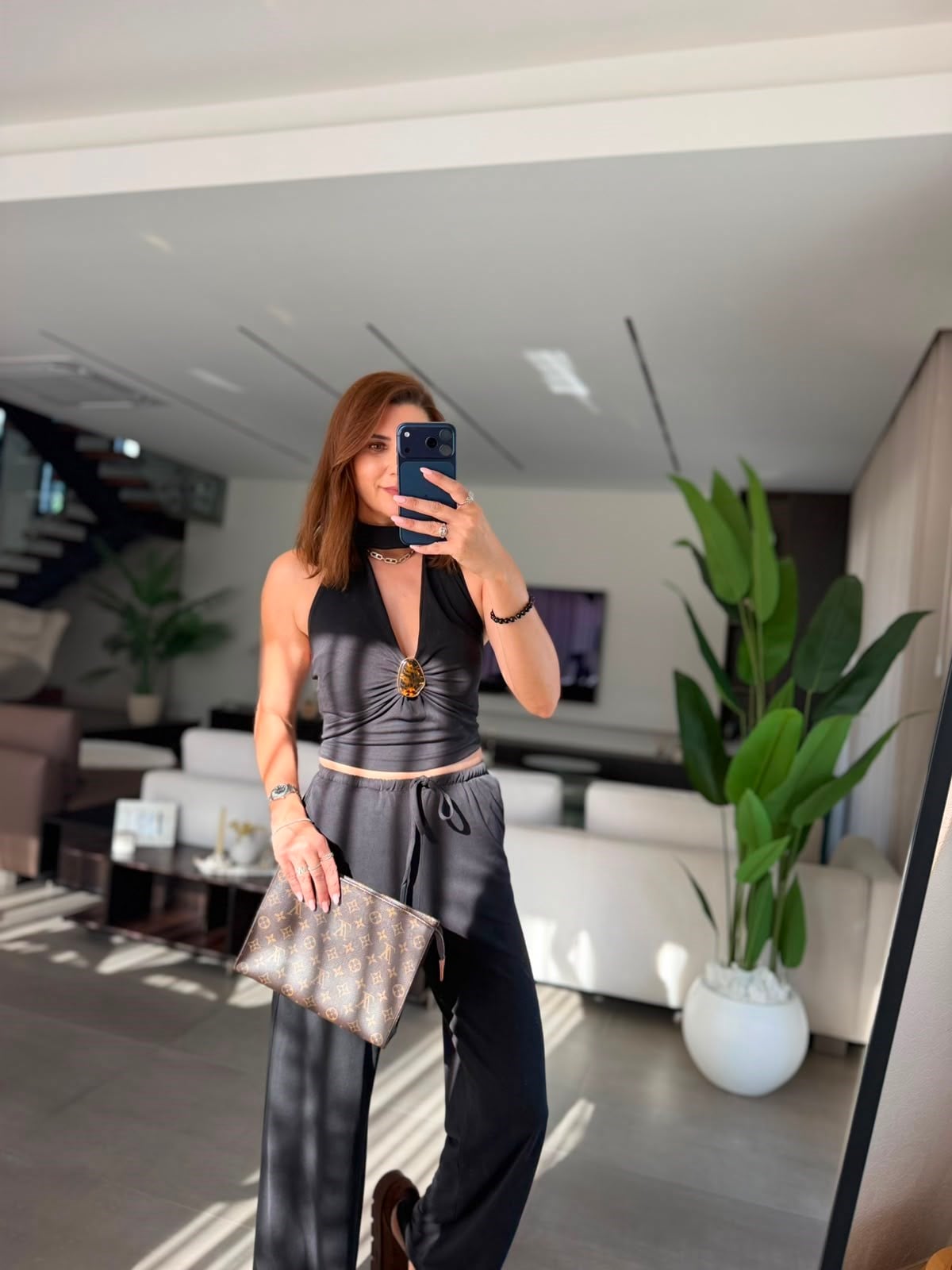 Siyah Amber Tokalı Takım