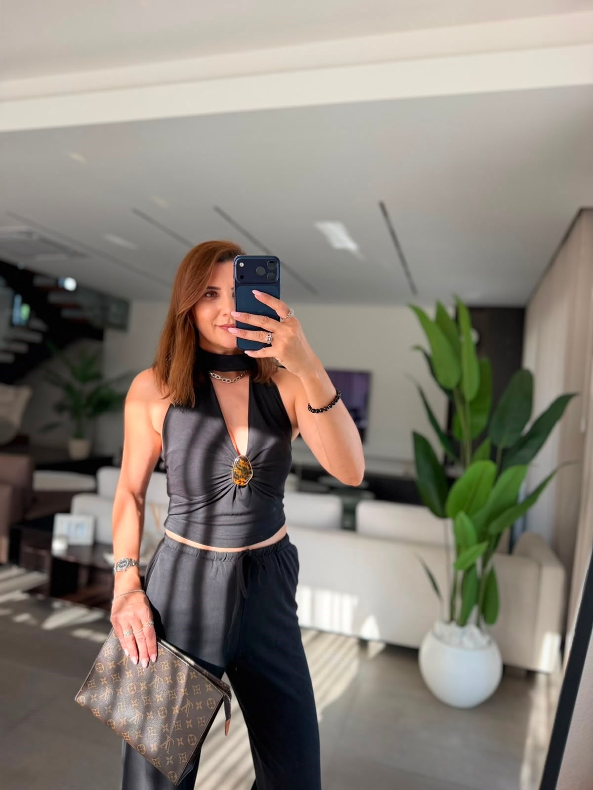 Siyah Amber Tokalı Takım