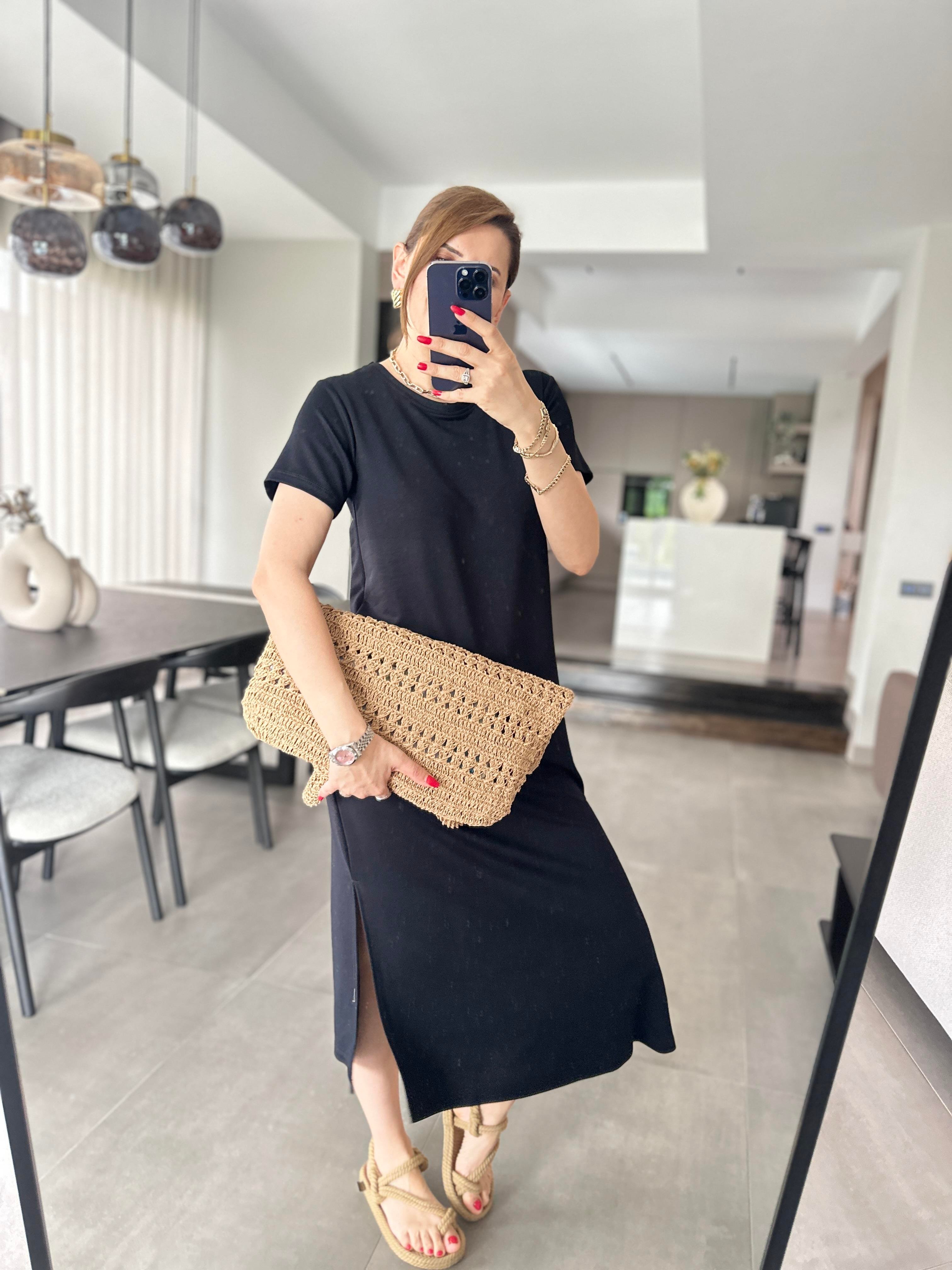 Siyah Basic Kısa Kollu Elbise