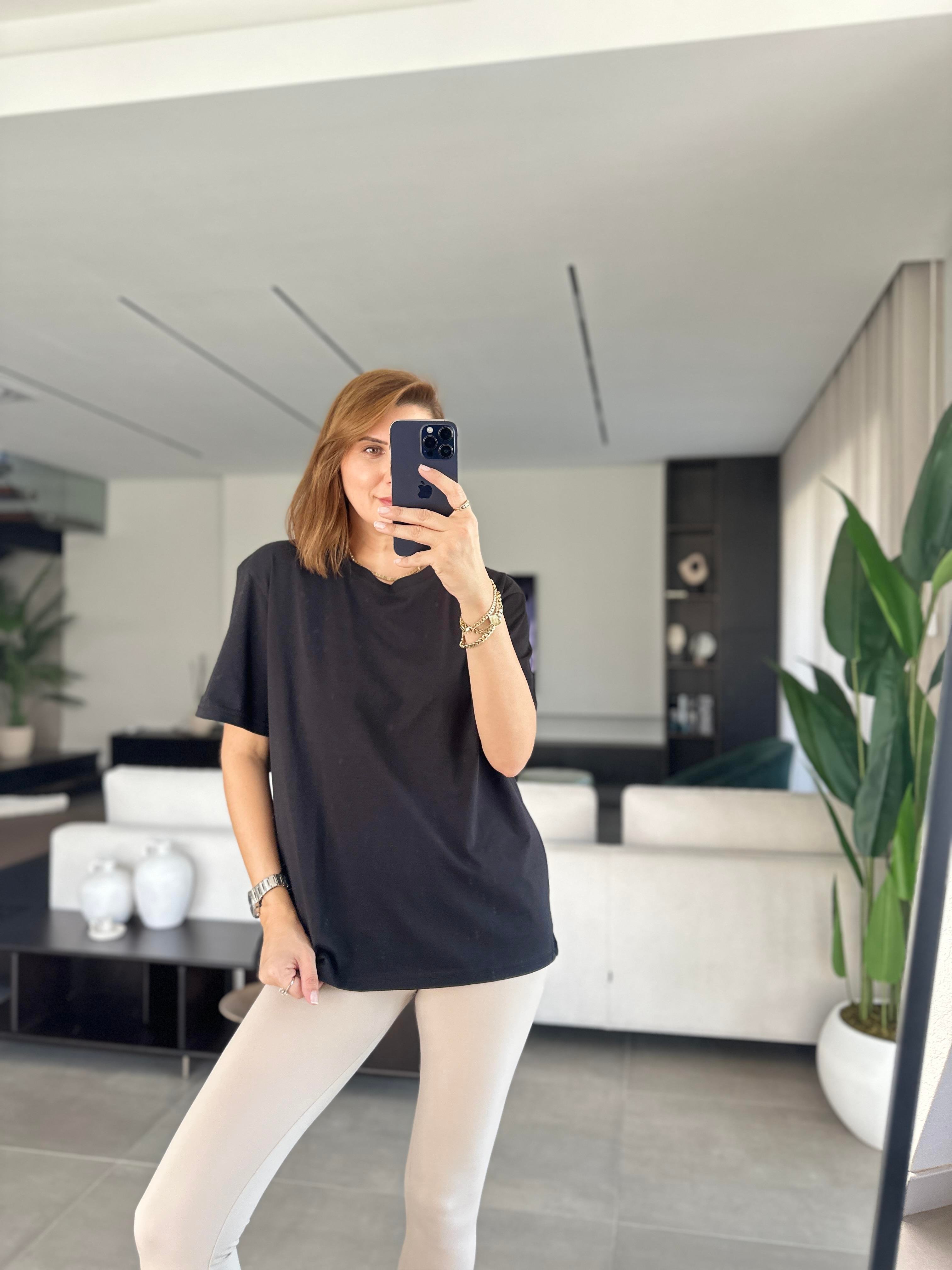 Siyah Bisiklet Yaka Basic T-shirt