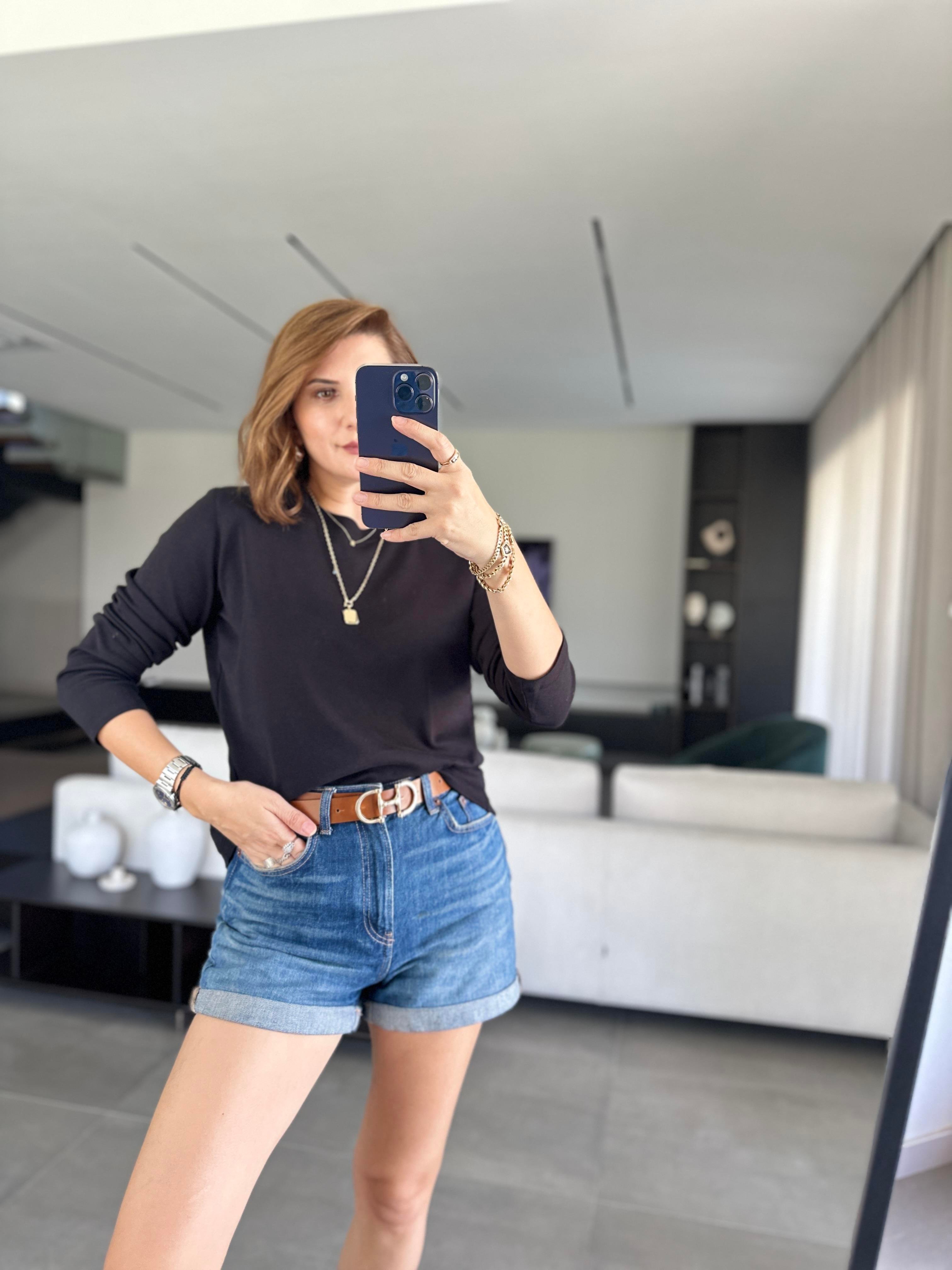 Siyah Bisiklet Yaka Mas Sweat