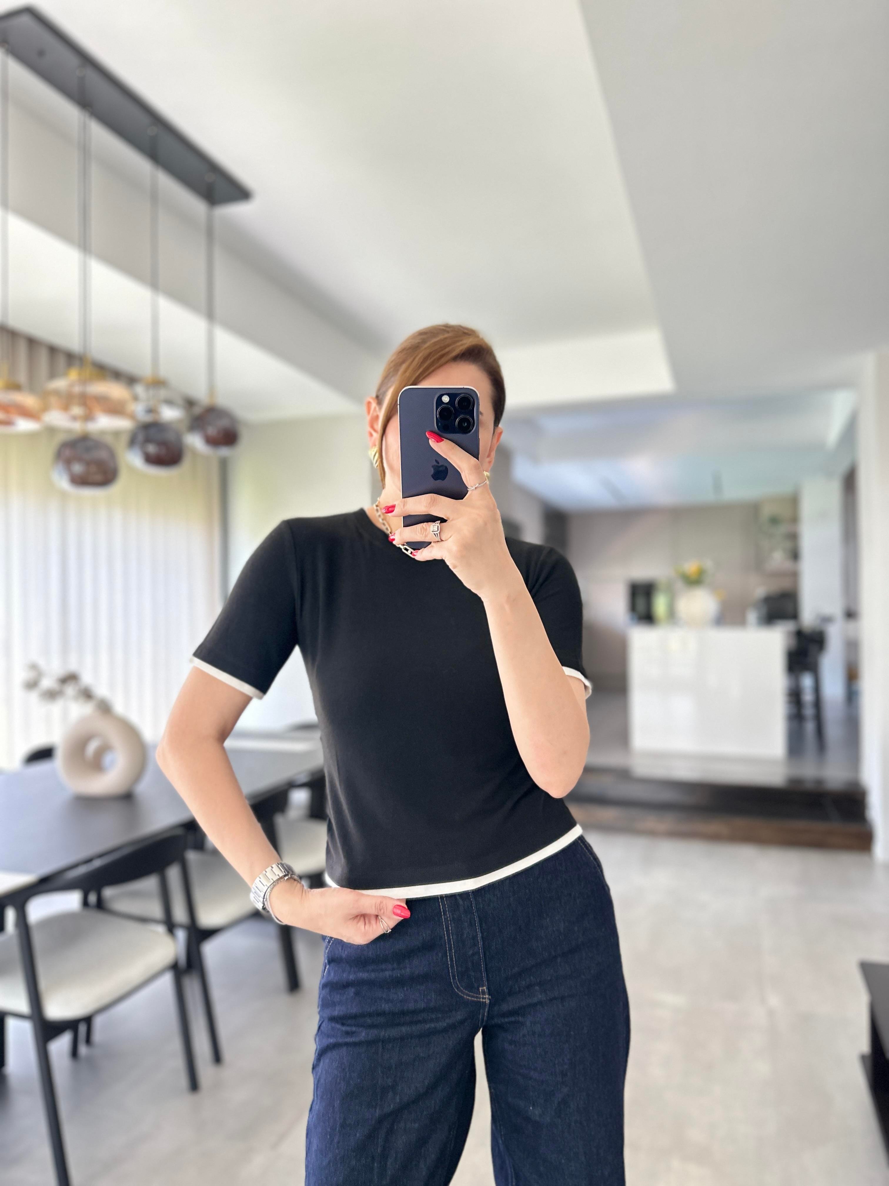 Siyah Biyeli T-shirt