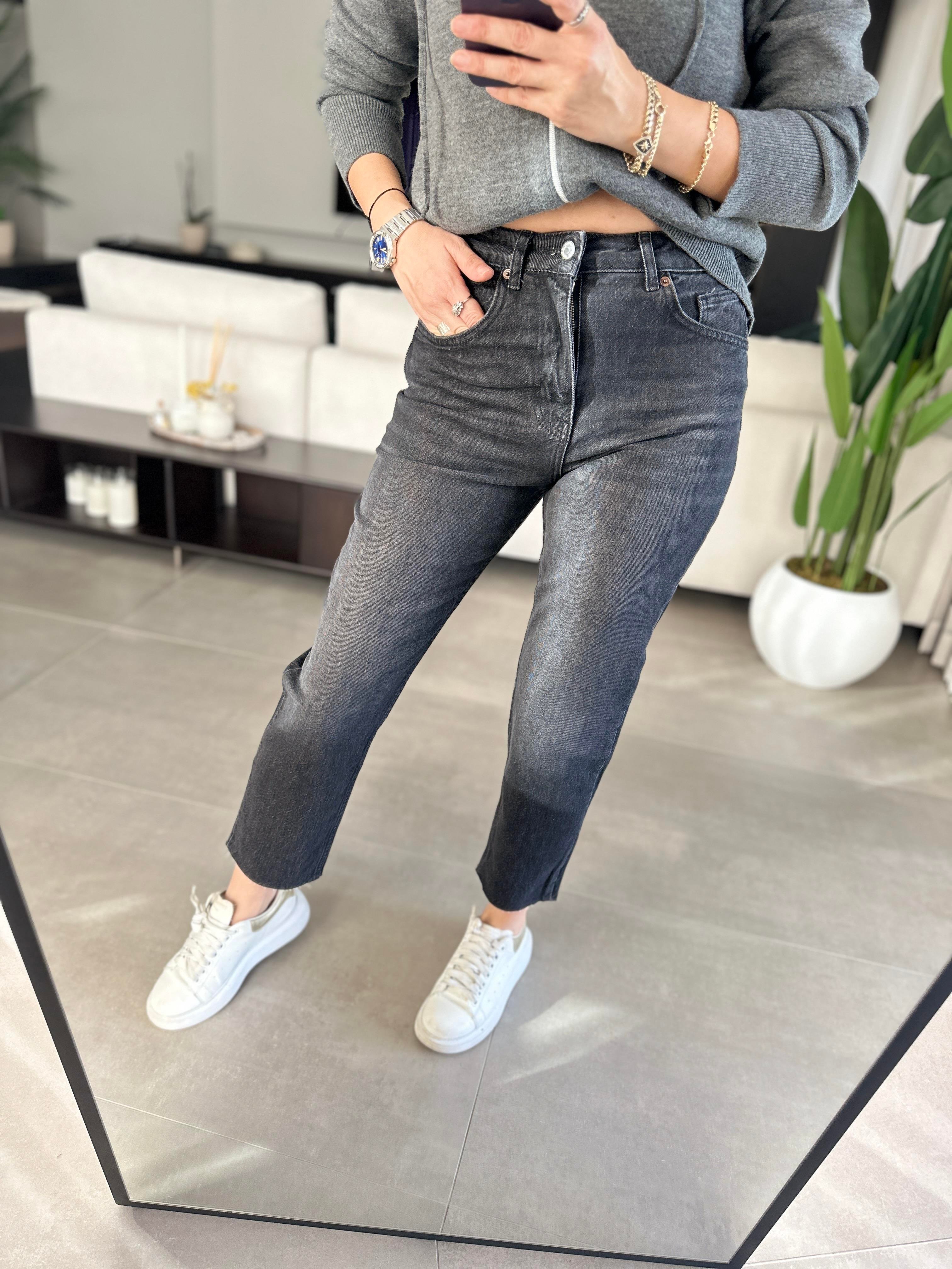 Siyah Boyfit Pantolon