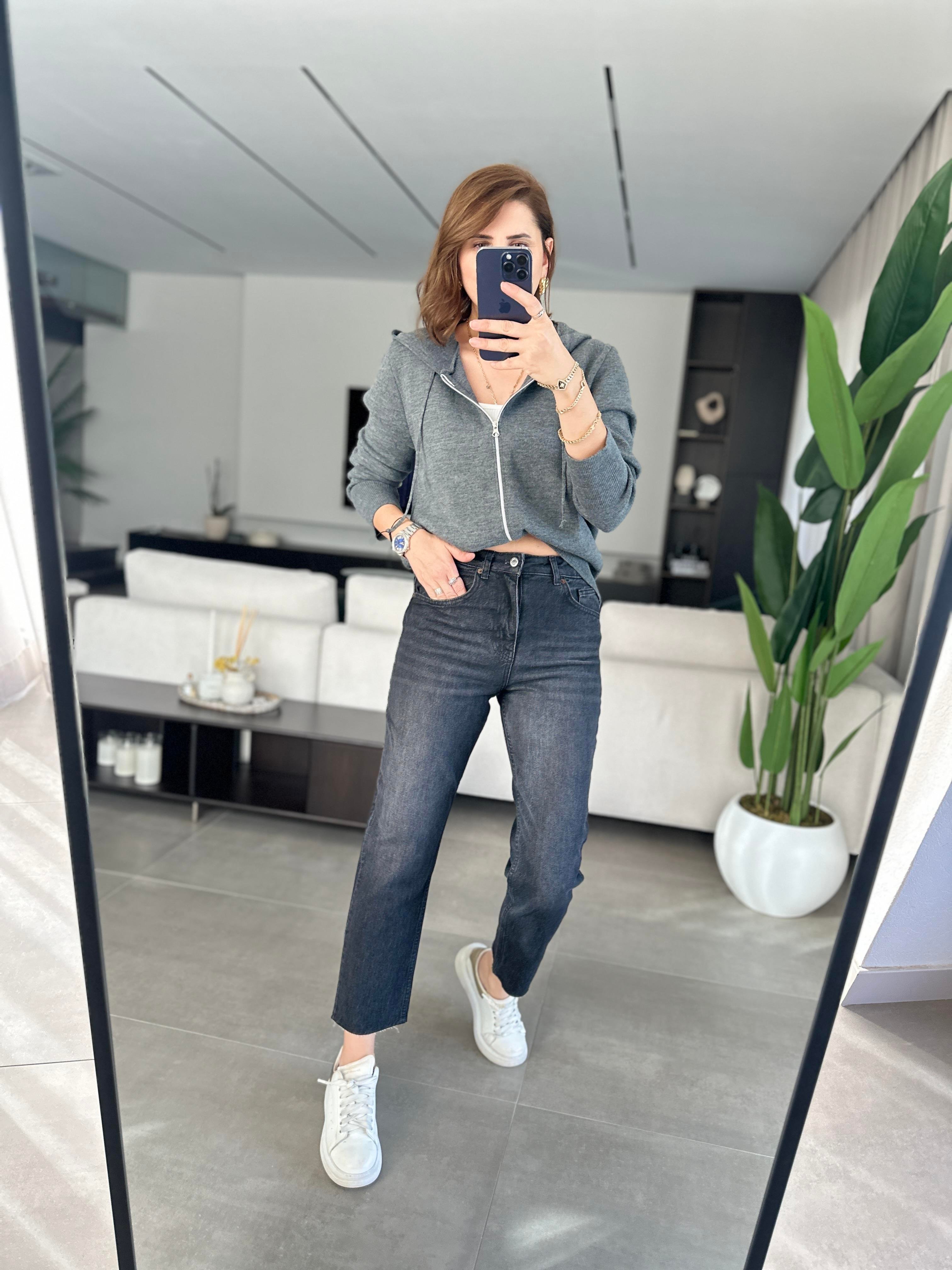 Siyah Boyfit Pantolon