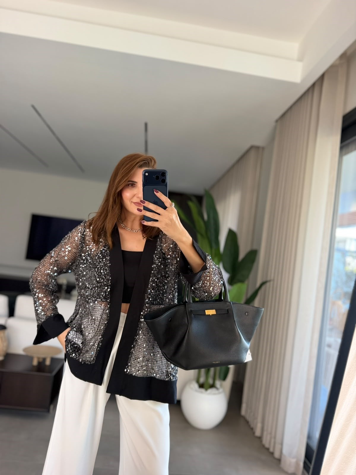 Siyah  Büyük Beden  Pullu Hırka