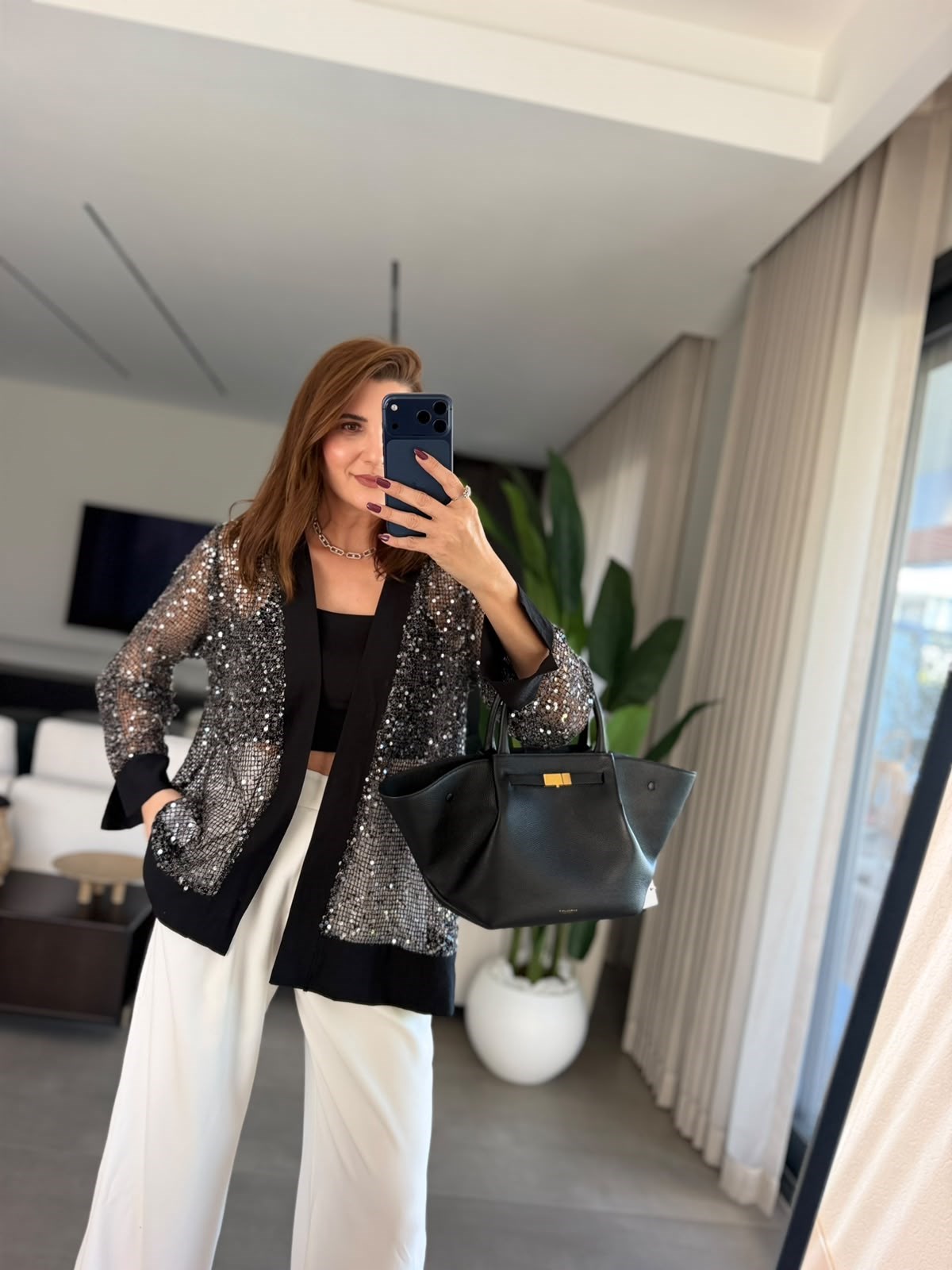 Siyah  Büyük Beden  Pullu Hırka