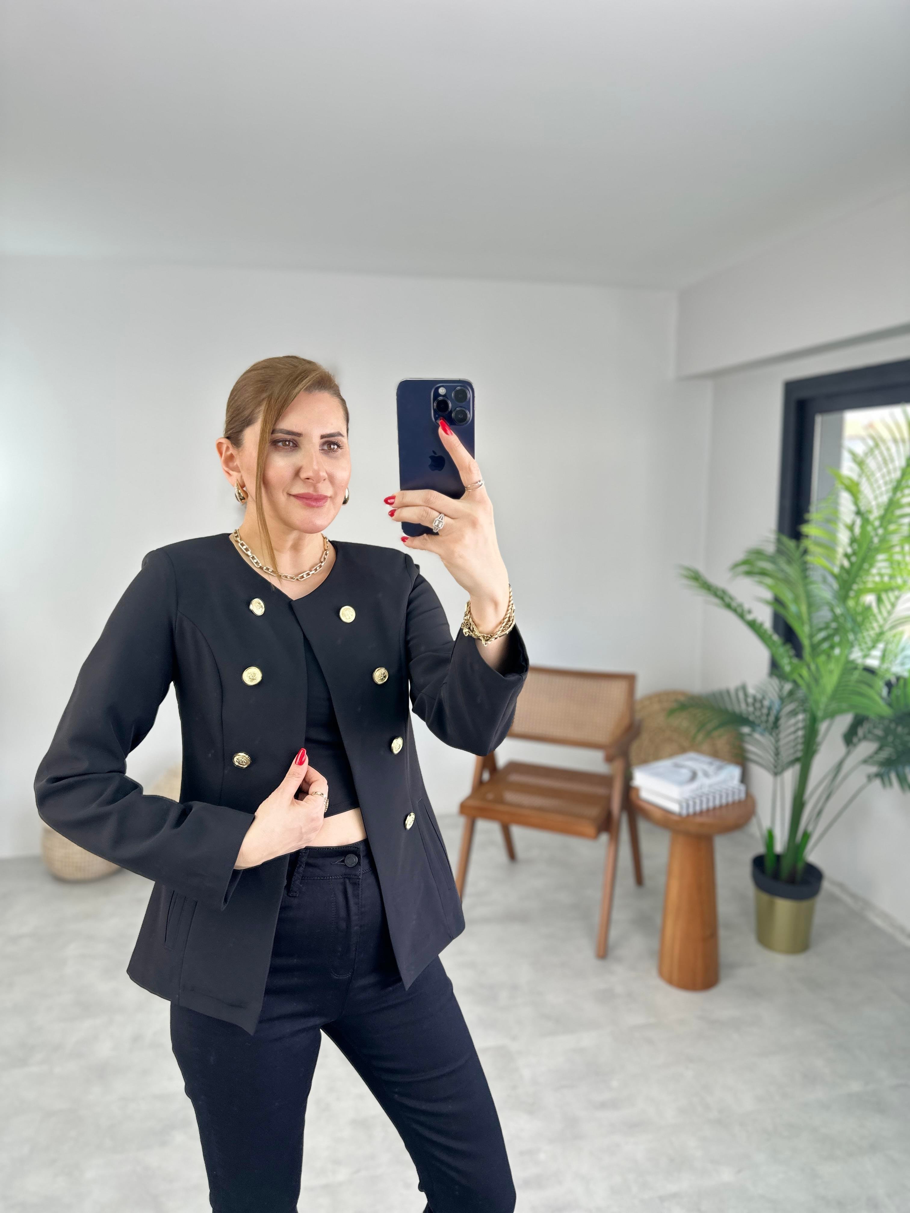 Siyah Denizci Ceket