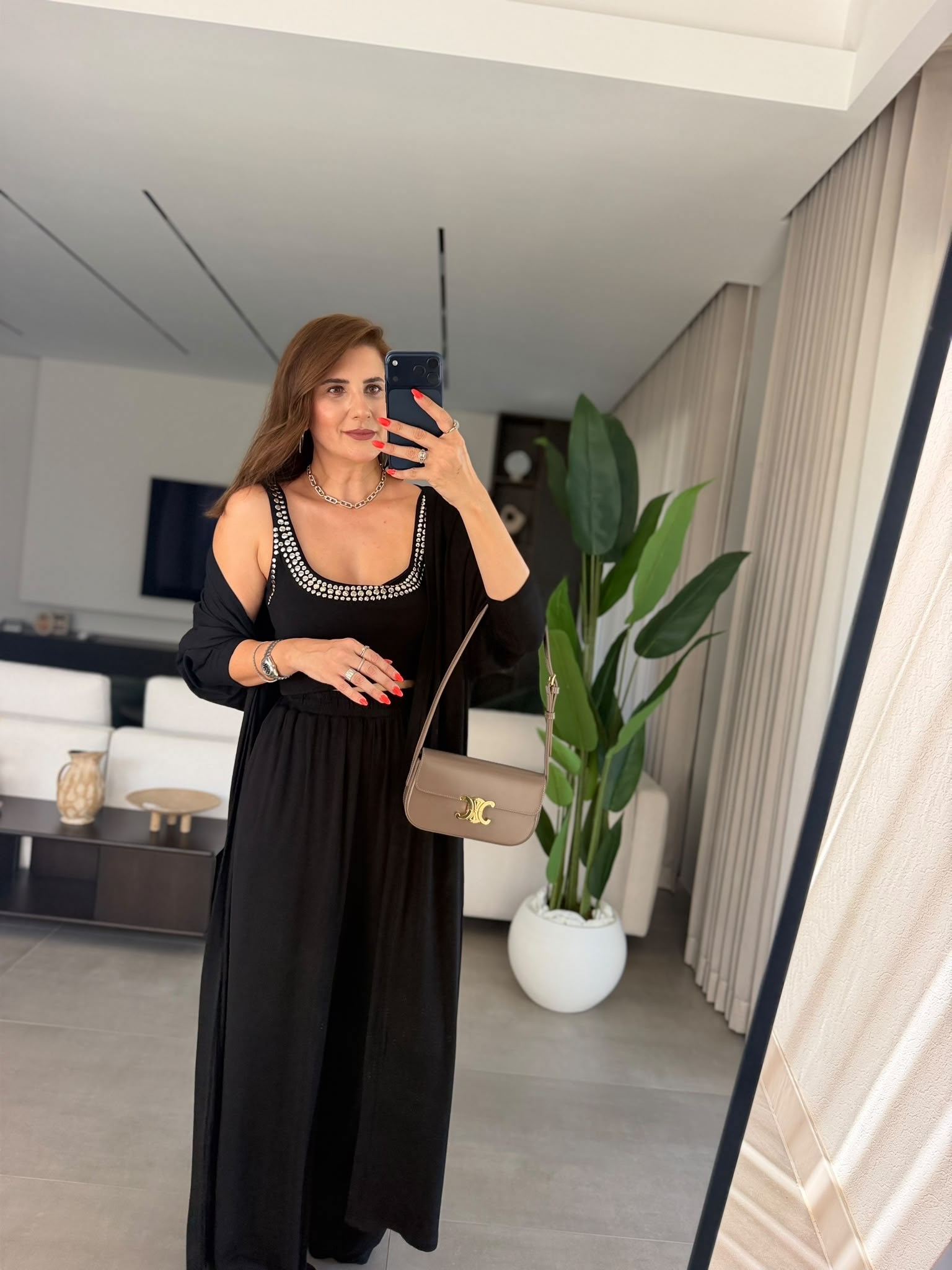 Siyah Elegance Hırkalı Üçlü Takım