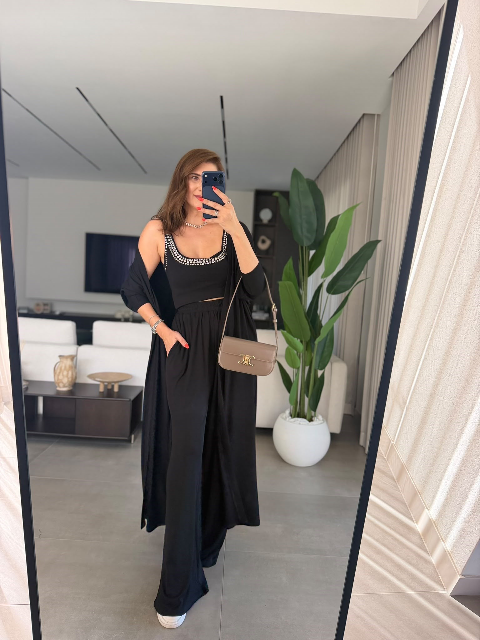 Siyah Elegance Hırkalı Üçlü Takım