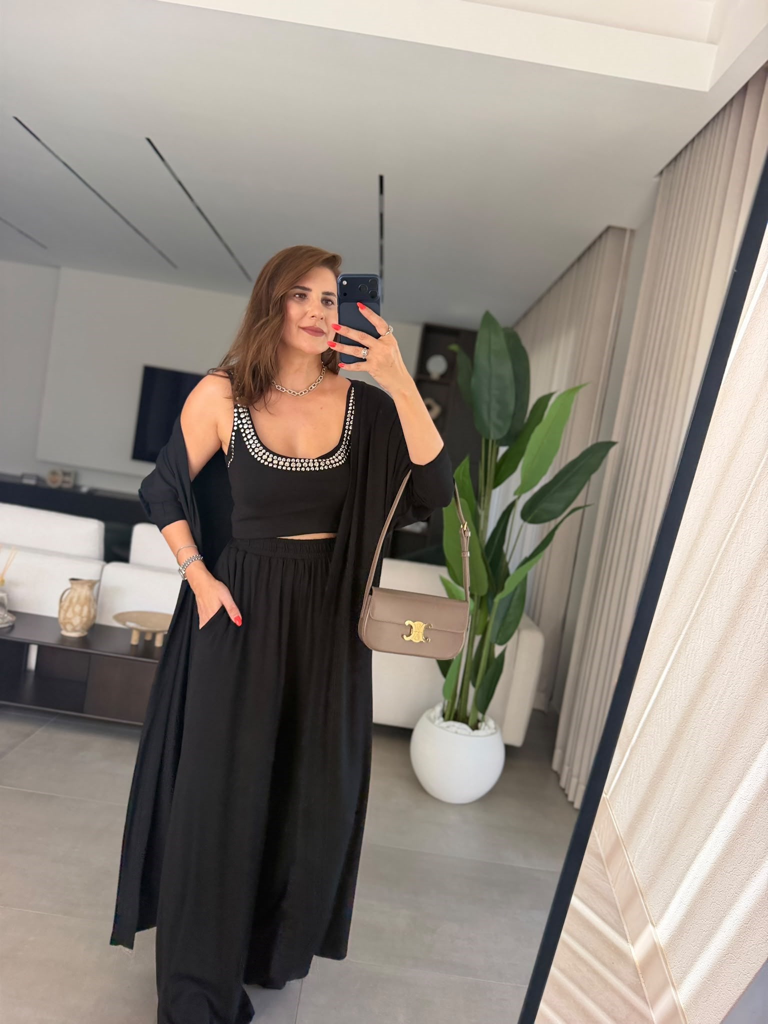 Siyah Elegance Hırkalı Üçlü Takım