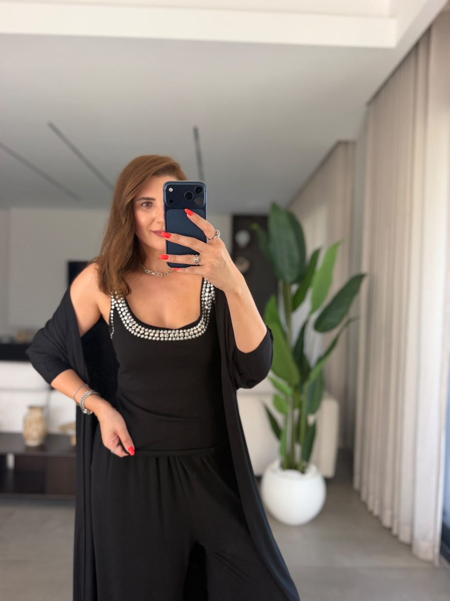 Siyah Elegance Hırkalı Üçlü Takım