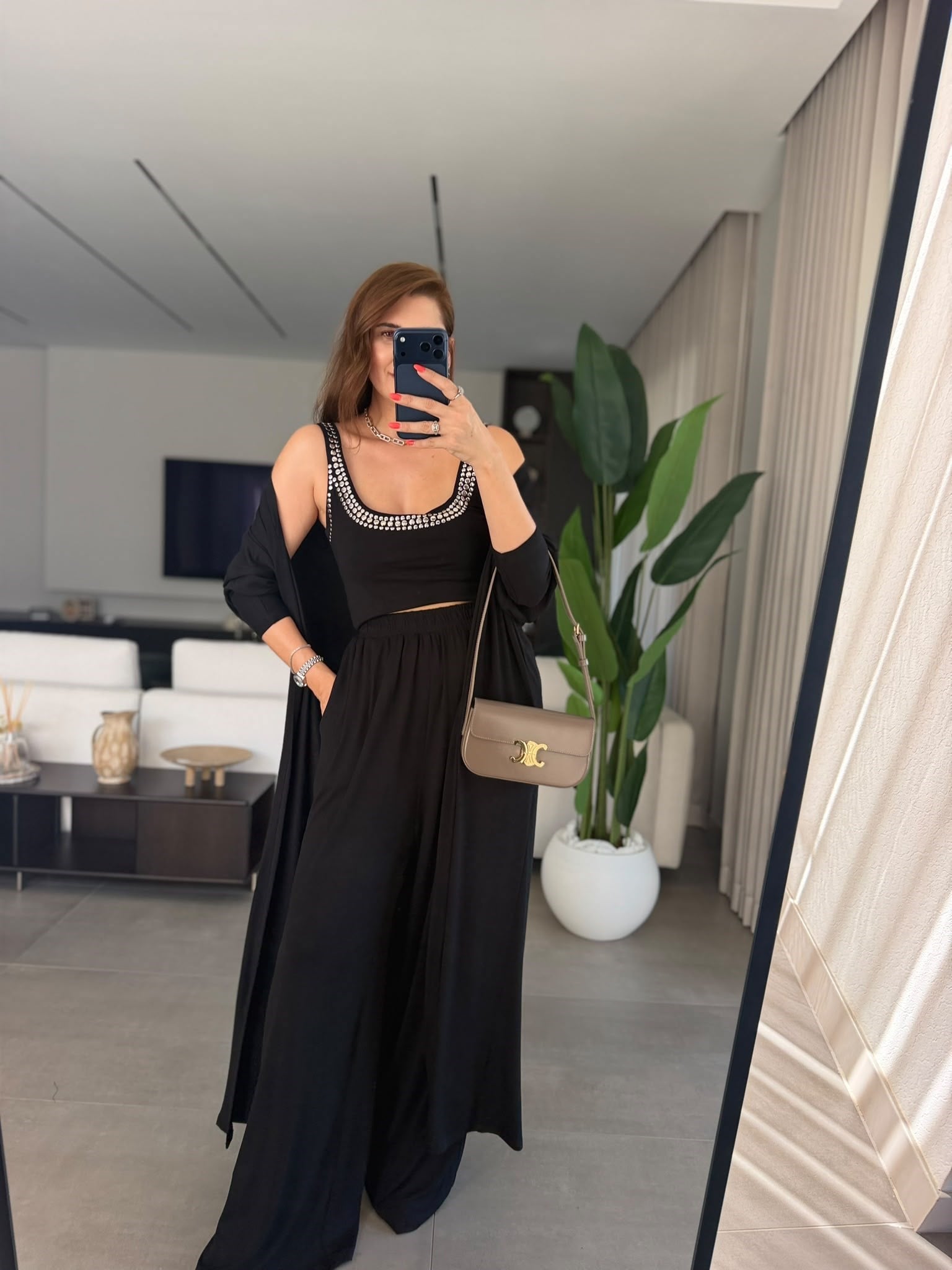Siyah Elegance Hırkalı Üçlü Takım