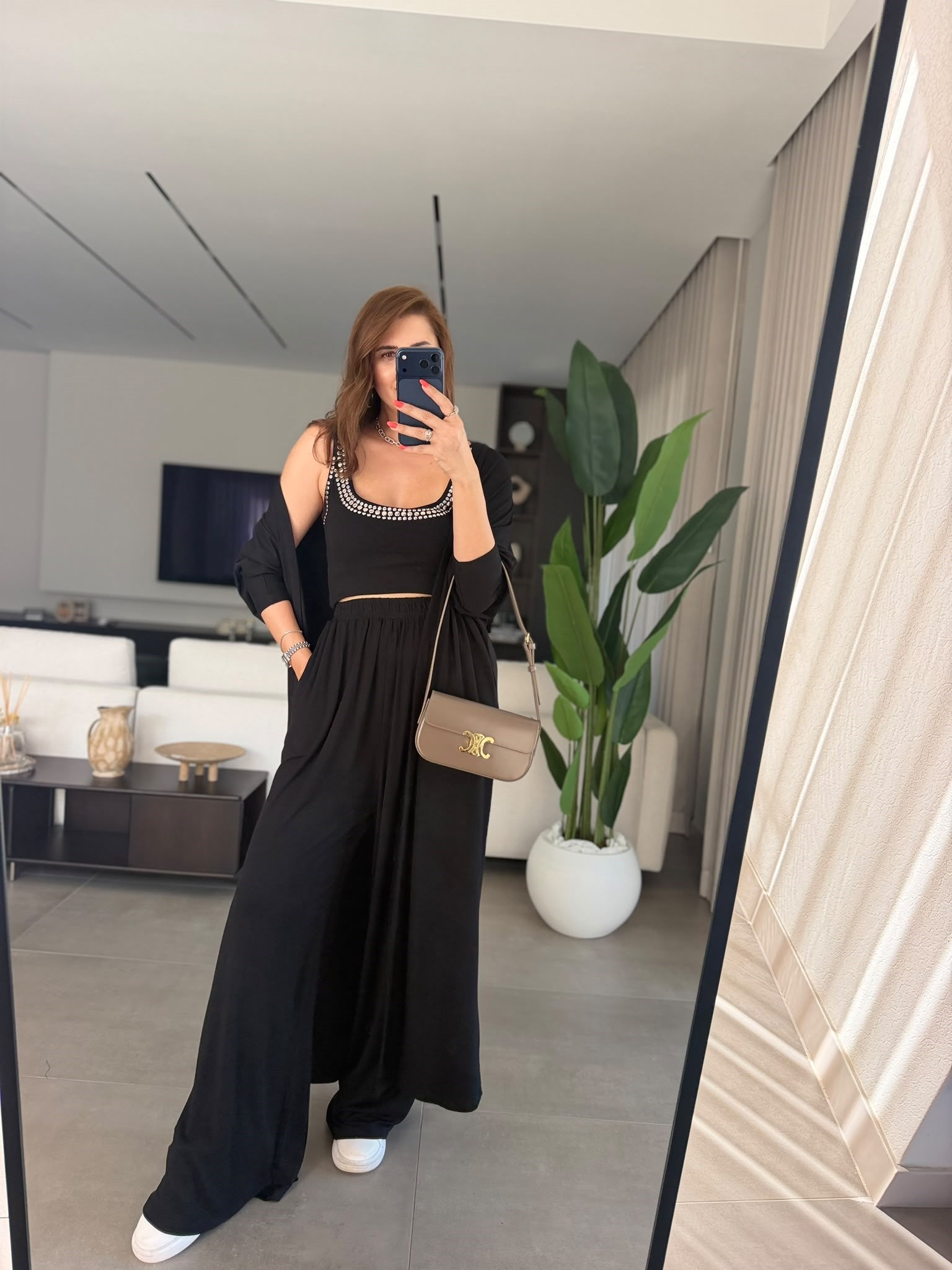 Siyah Elegance Hırkalı Üçlü Takım