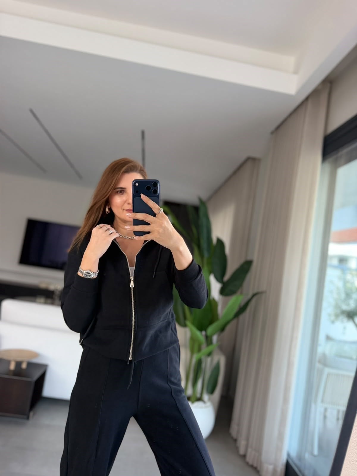Siyah Kapşonlu Selanik Kısa Ceket