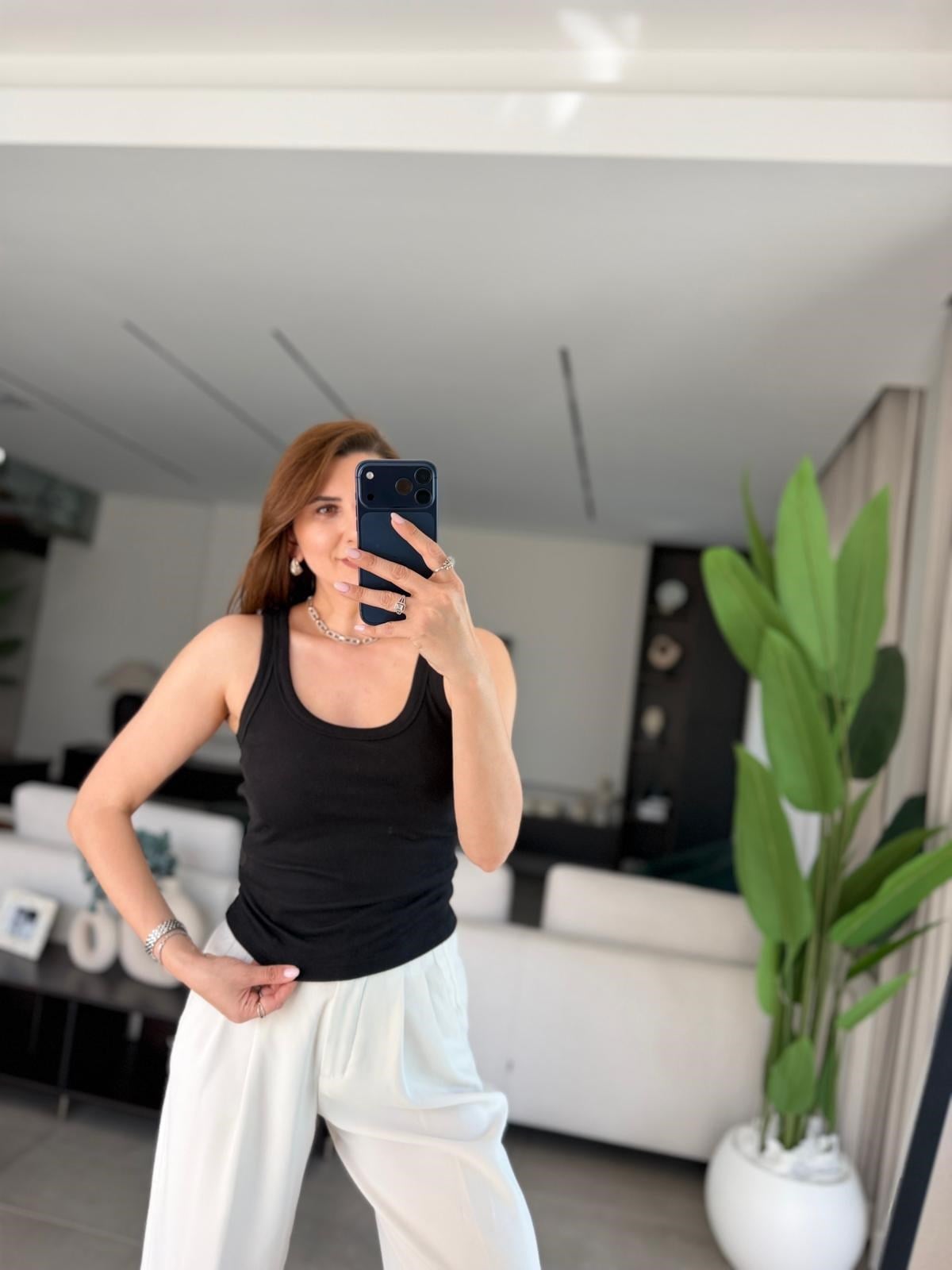 Siyah Kaşkorse U Yaka Korseli Atlet