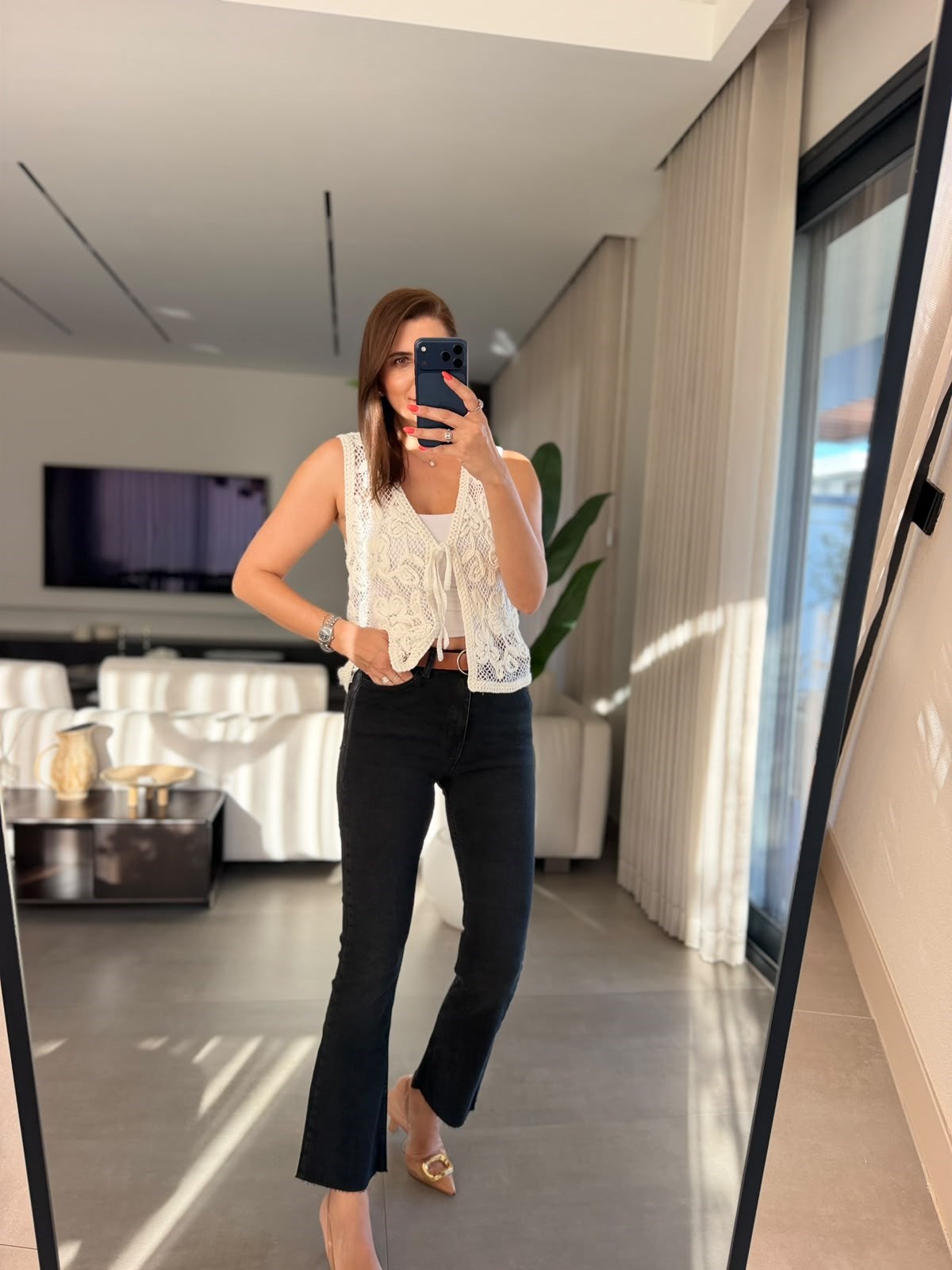 Siyah Kemerli Jolie Pantolon