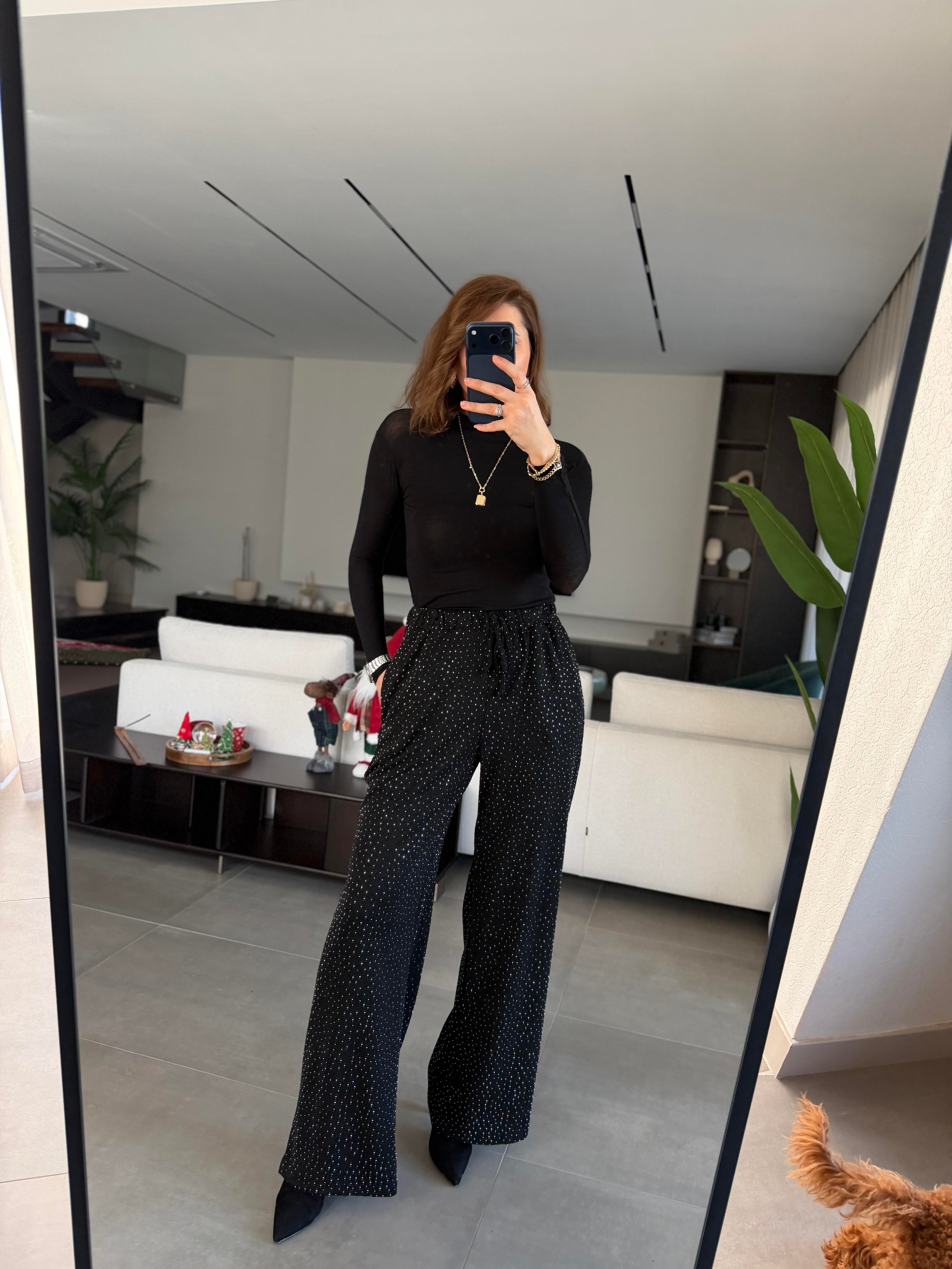 Siyah Kıvırmalı Modal Bluz