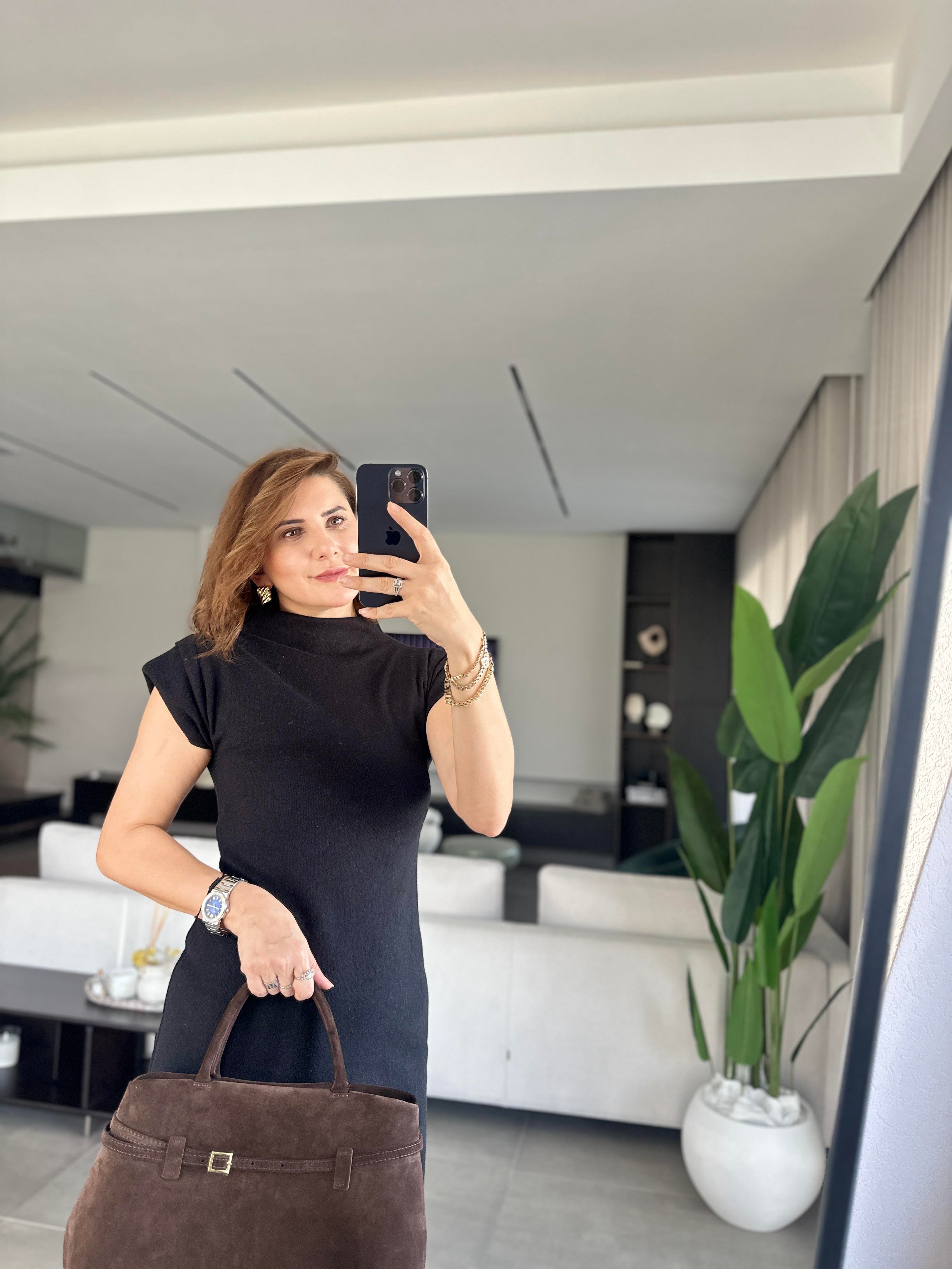 Siyah Mas Selanik Elbise