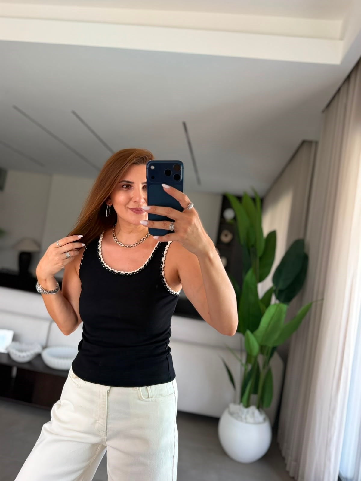 Siyah Örgü Detaylı Fitilii Atlet