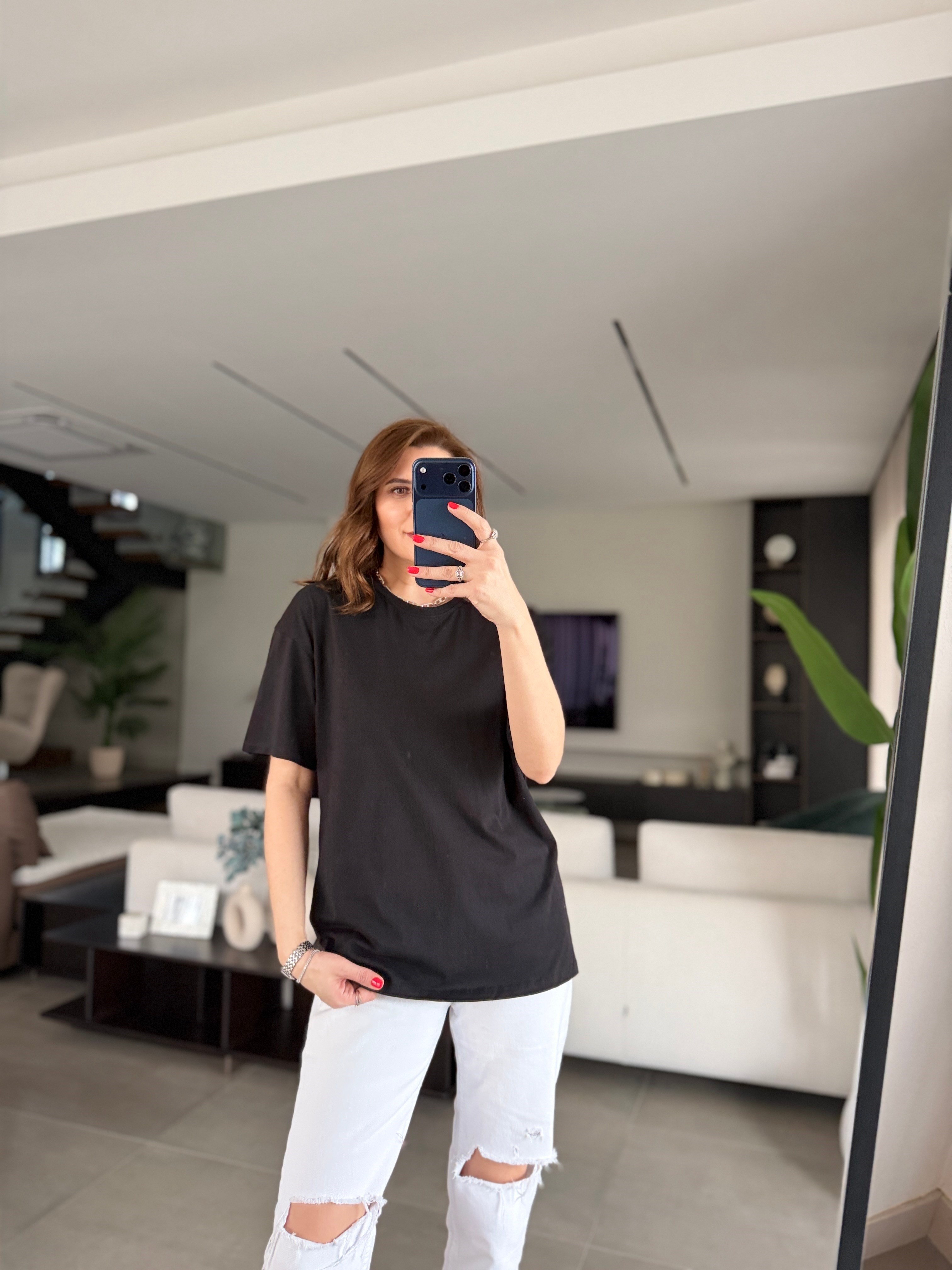 Siyah Oversize Basic T-shirt