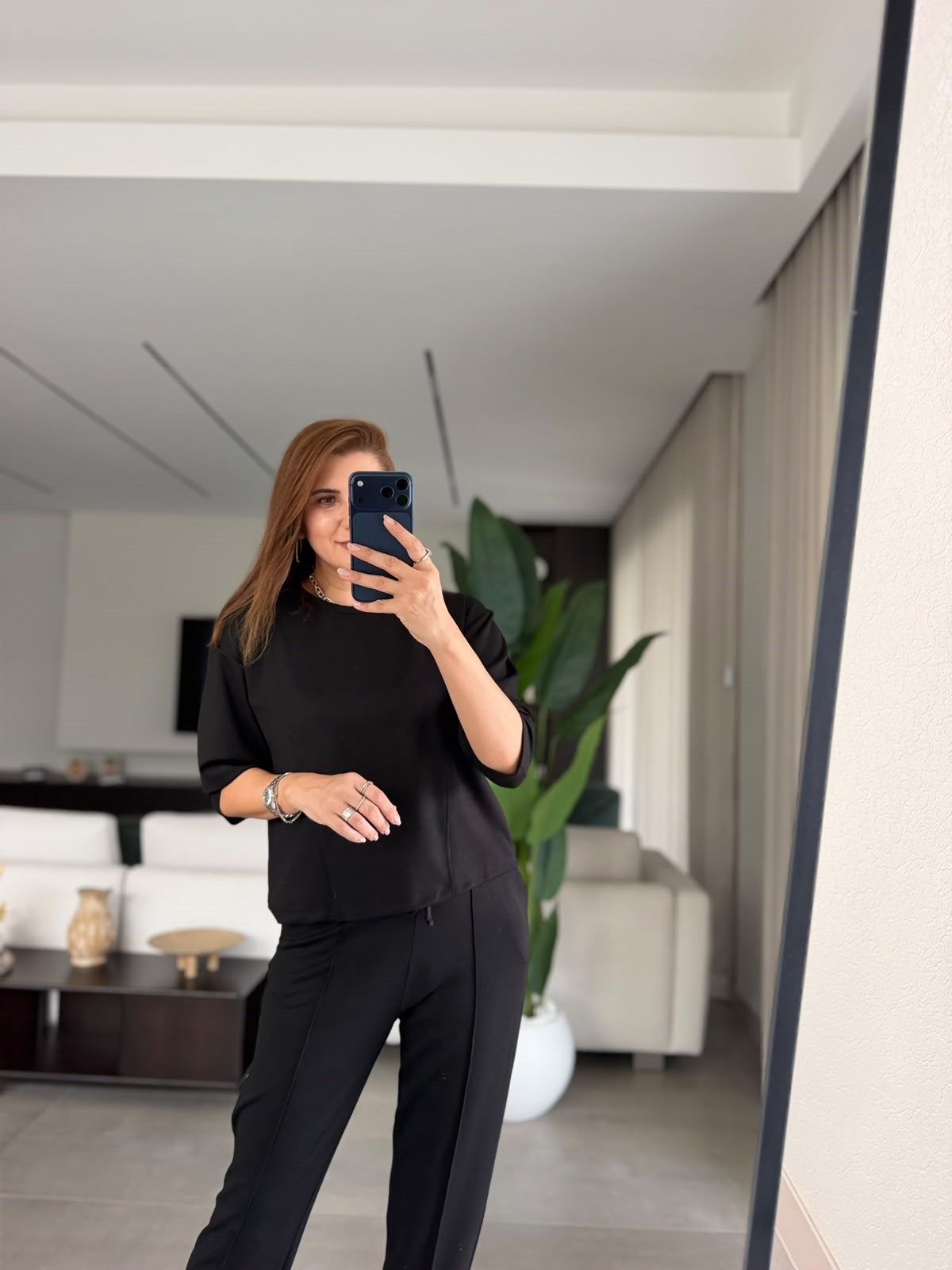Siyah Panel Dikişli Modal Takım