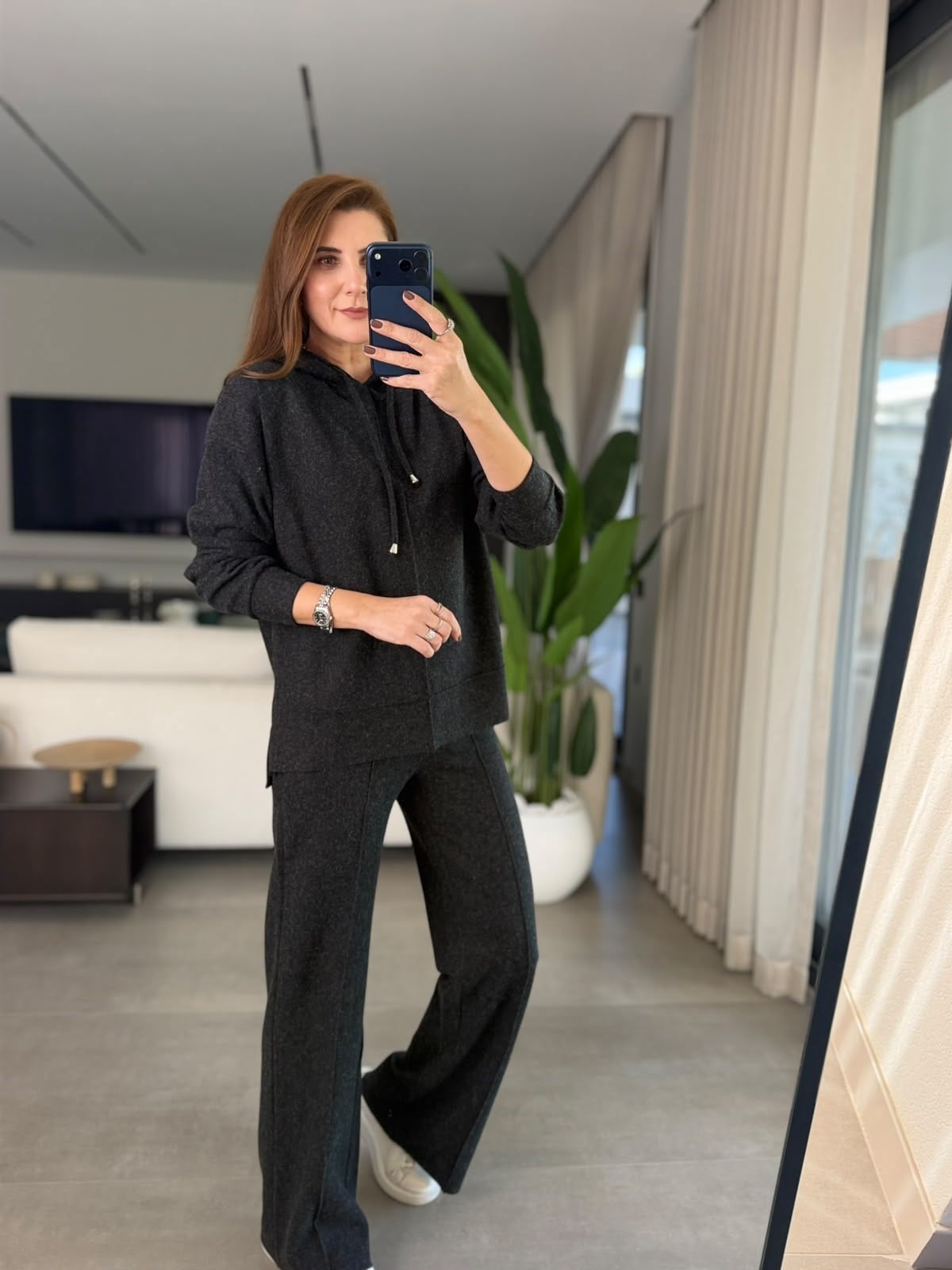 Siyah Relax Kapşonlu Takım