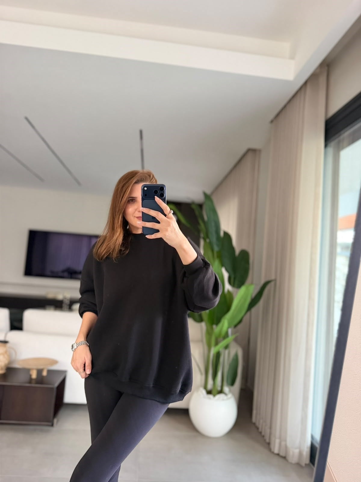 Siyah Salaş Basic Sweatshırt
