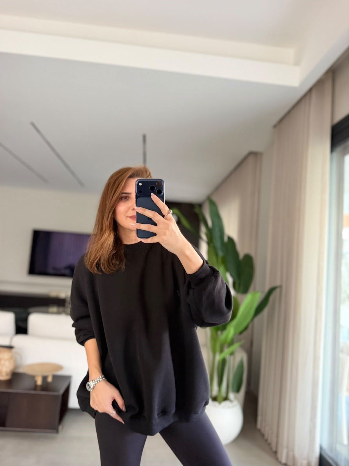 Siyah Salaş Basic Sweatshırt