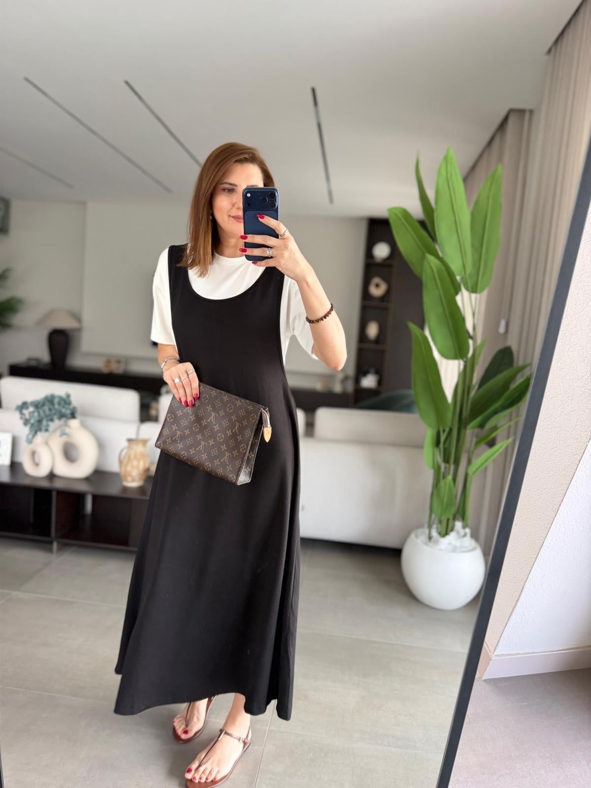 Siyah T-shirt Elbise